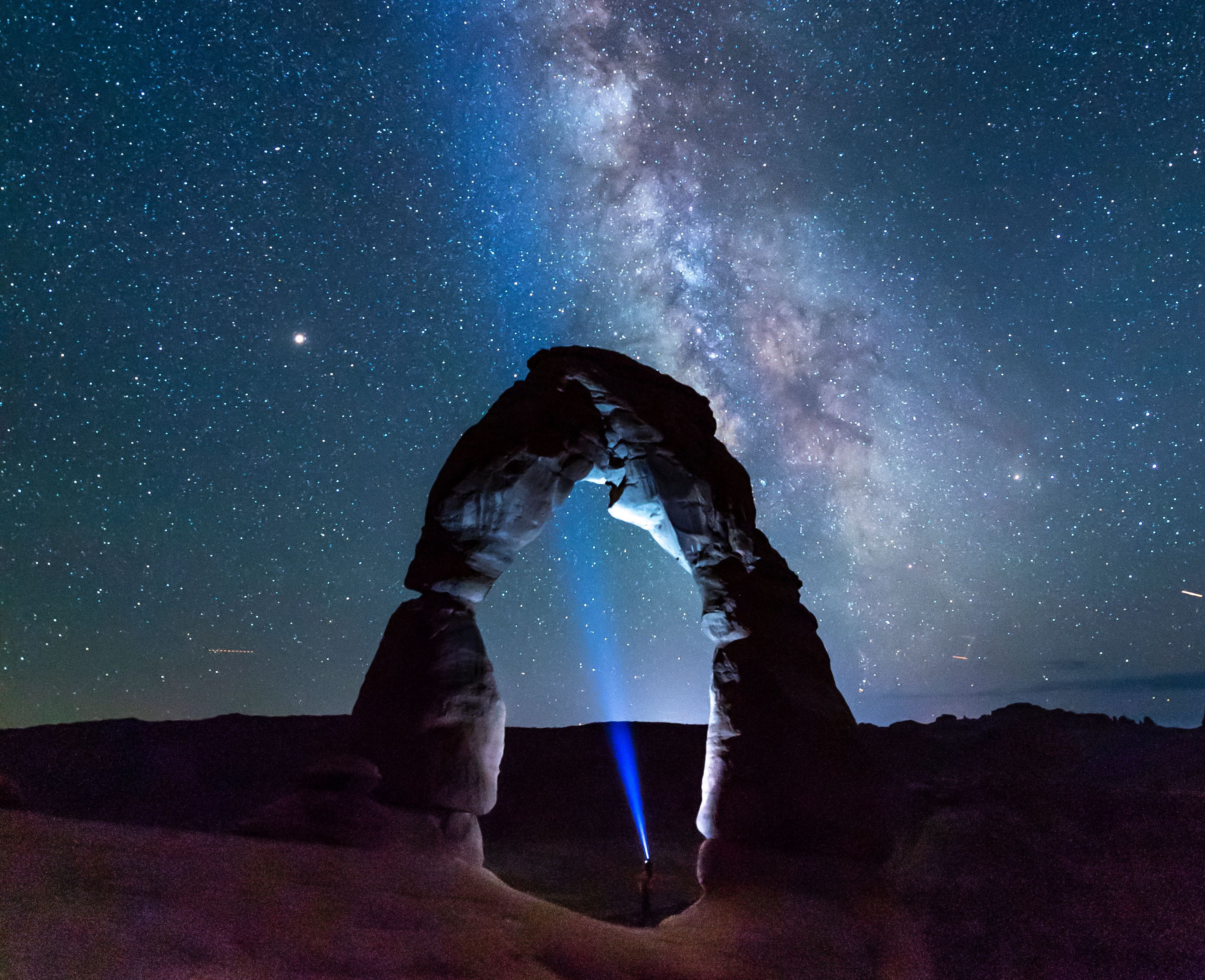 Amerika-Utah-Arches-National-Park-Melkweg-sterren