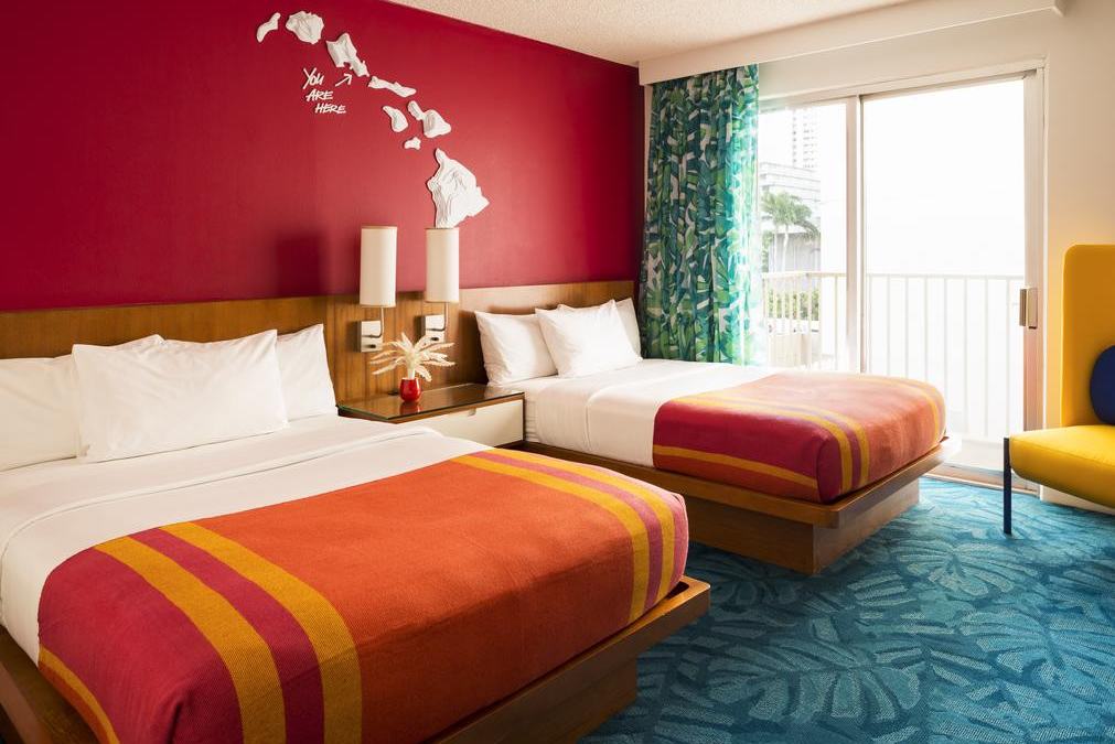 Kamers in het Shoreline Hotel Waikiki op Hawaii