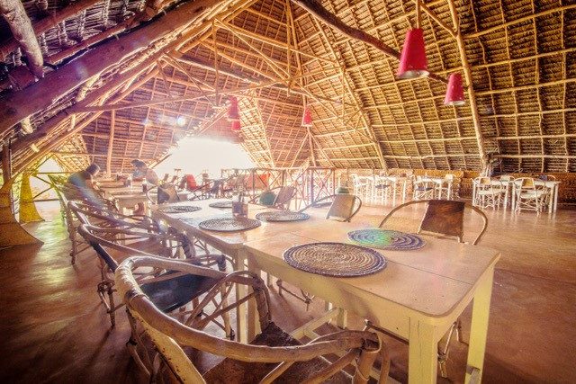 Restaurant in Blue Reef Sport and Fishing Lodge in Jambiani op Zanzibar