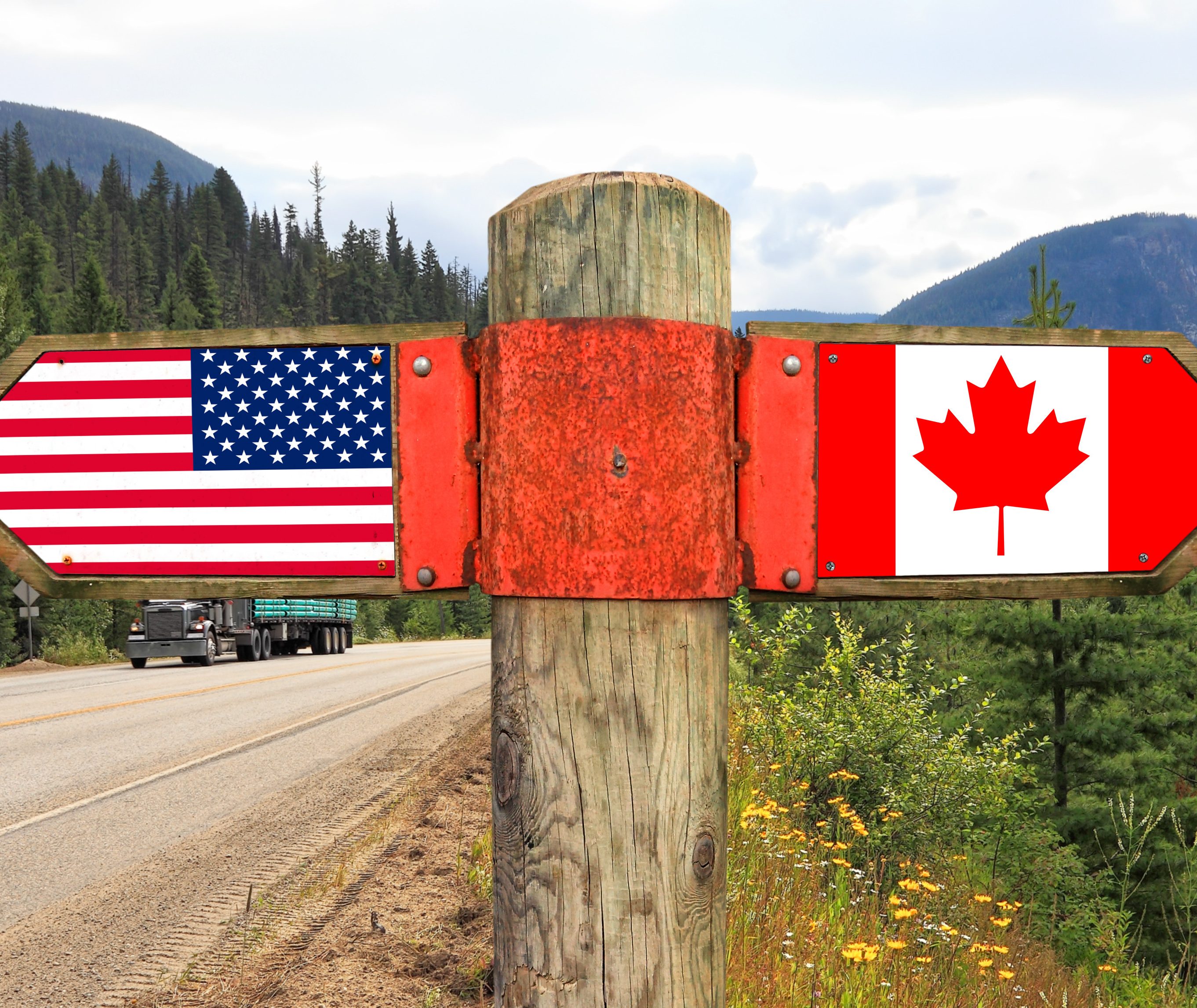 Государственная граница канады. Граница США И Канады. Граница Аляски и Канады. Американо-канадская граница. Канадско американская граница.