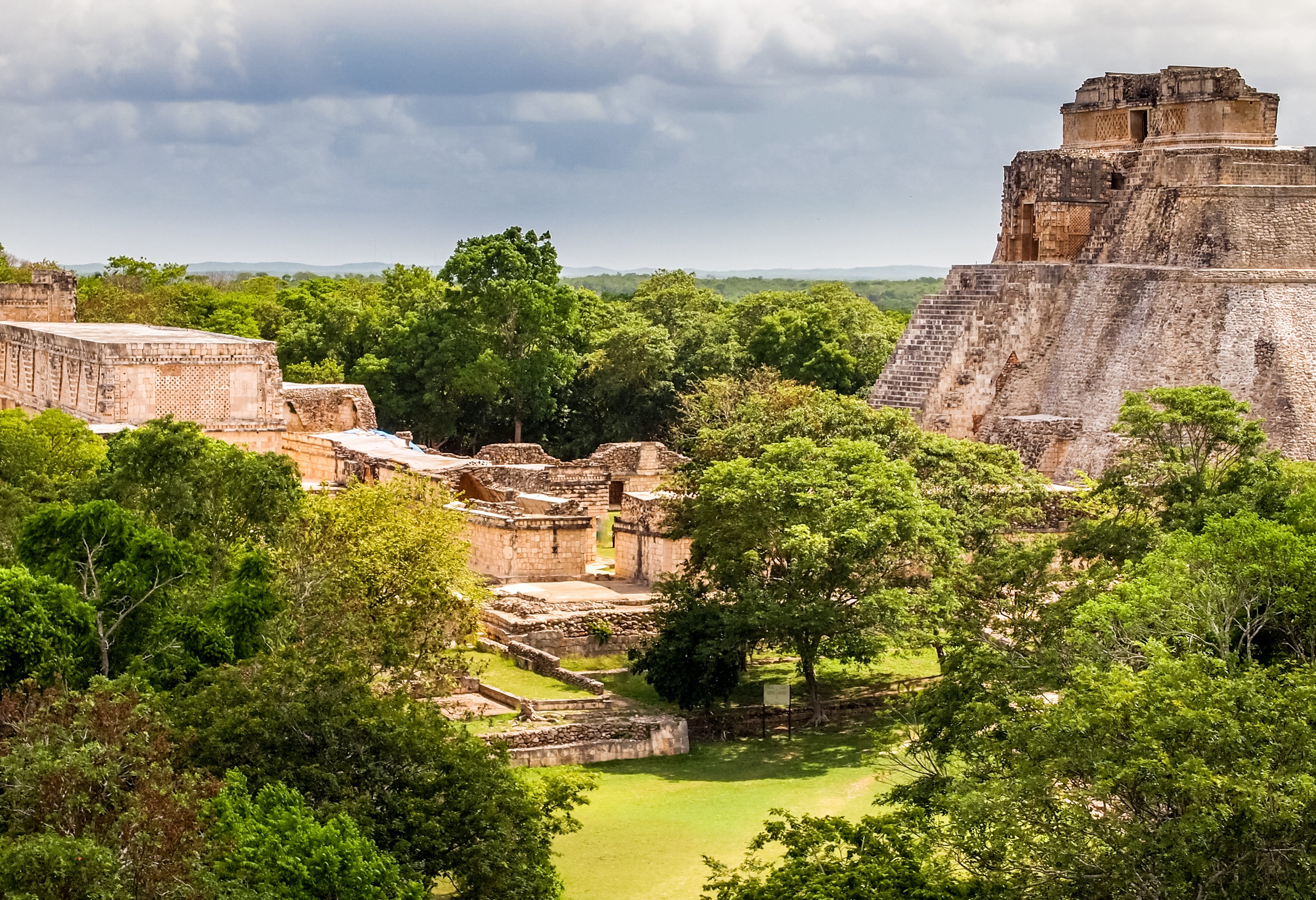 Maya-stada Uxmal nabij Merida op Yucatan in Mexico