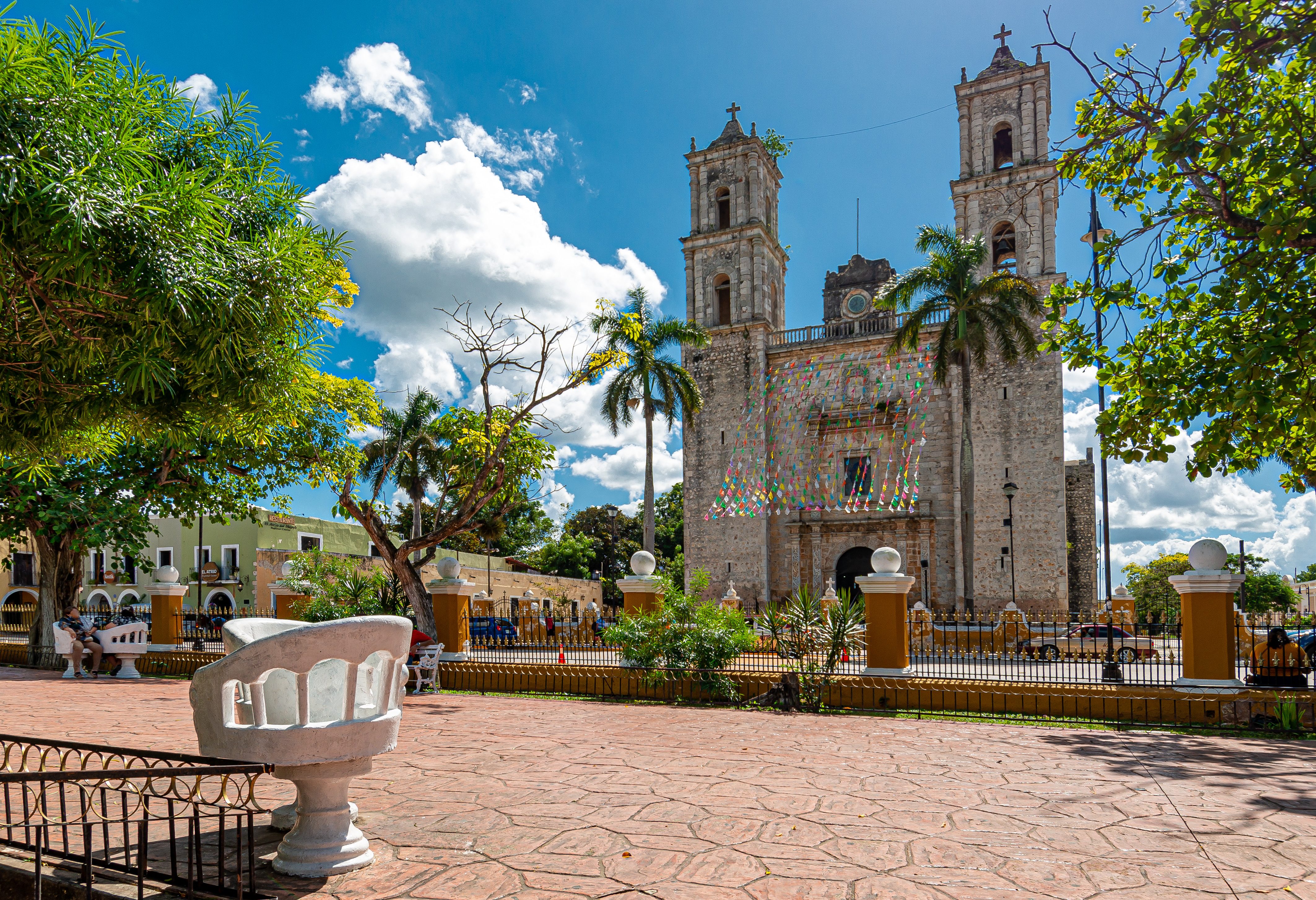 De prachtige kathedraal van Valladolid op Yucatan in Mexico