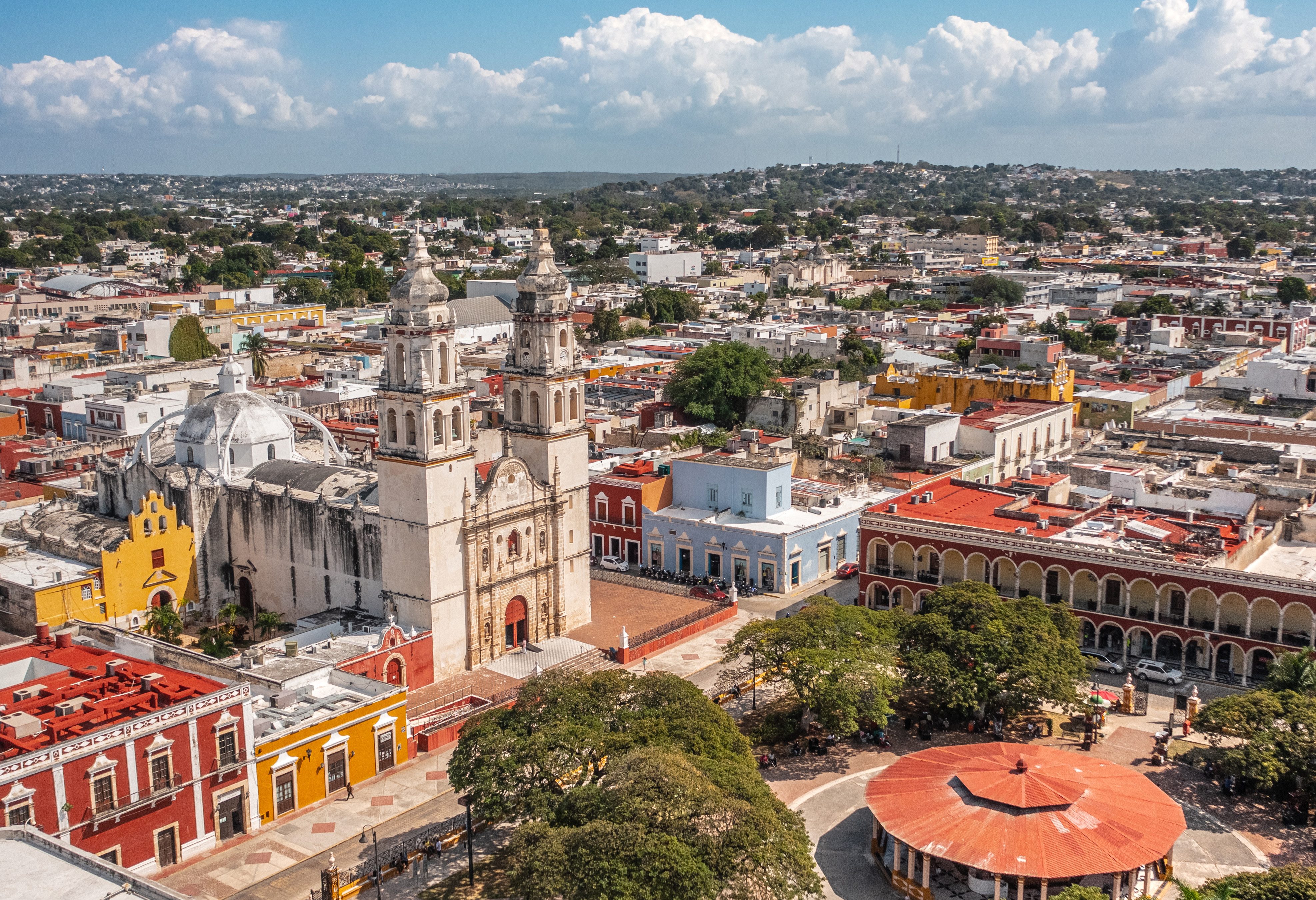 Luchtfoto van Campeche op Yucatan in Mexico
