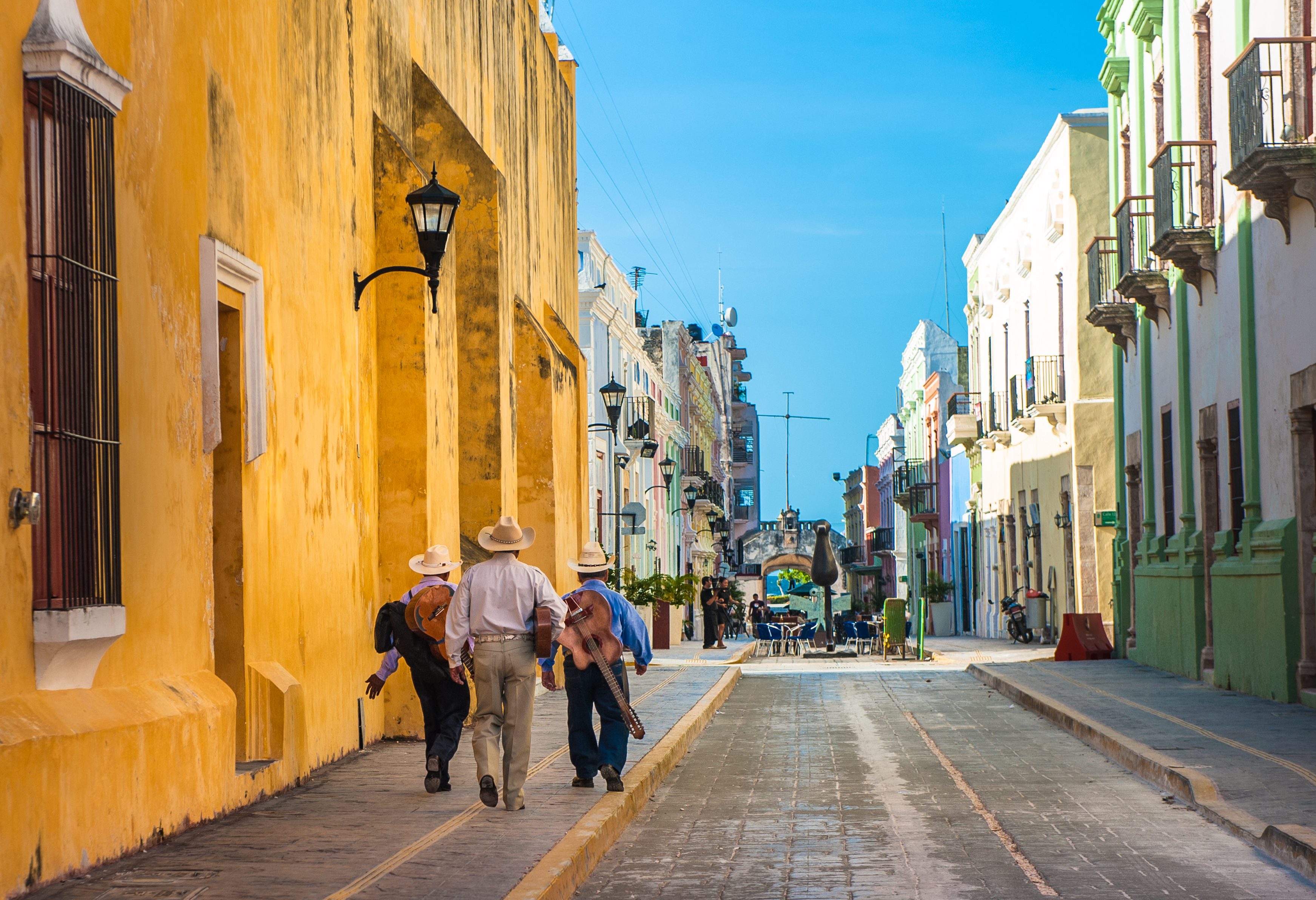 Mariachi zangers in Campeche in Yucatan in Mexico