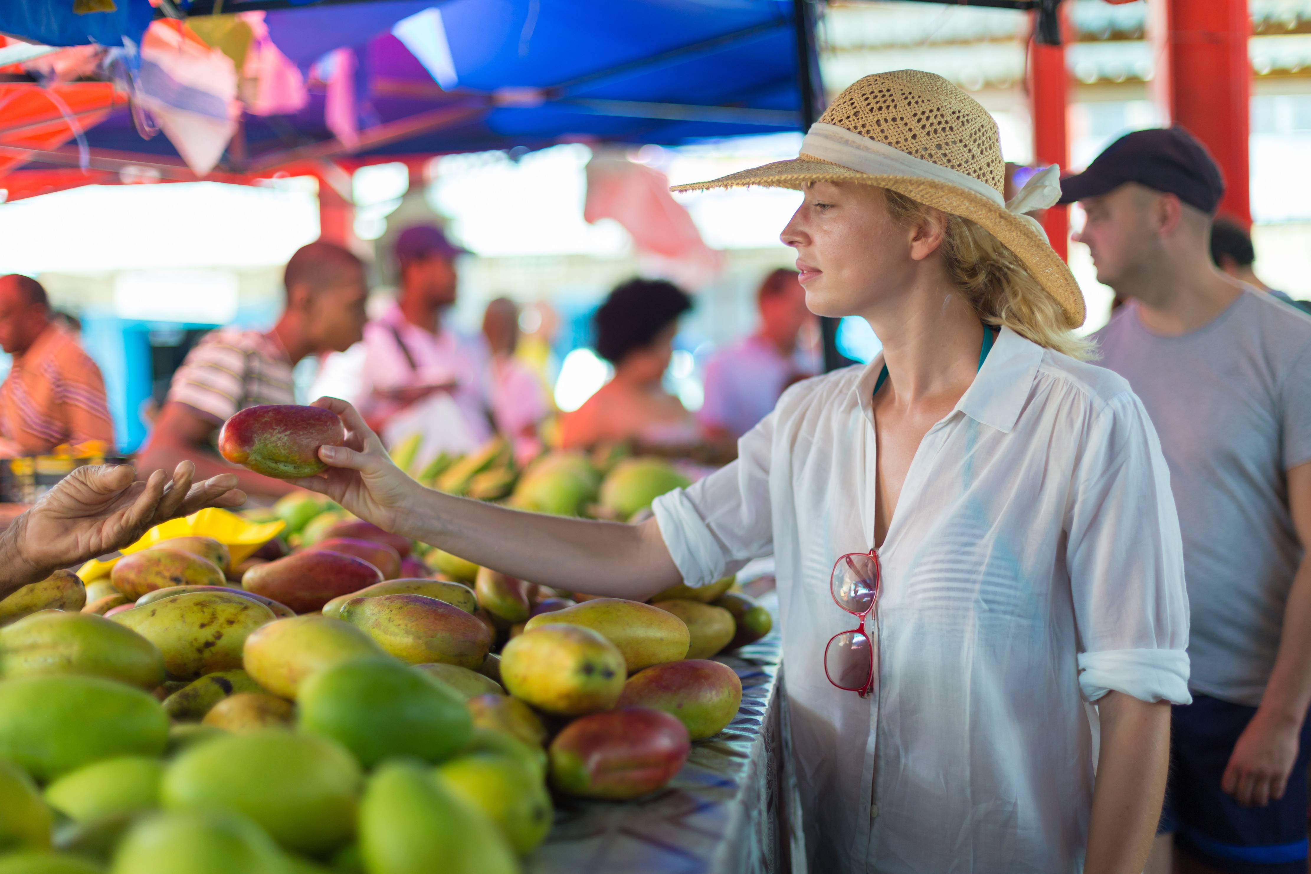 Markt in Victoria de hoofdstad van de Seychellen