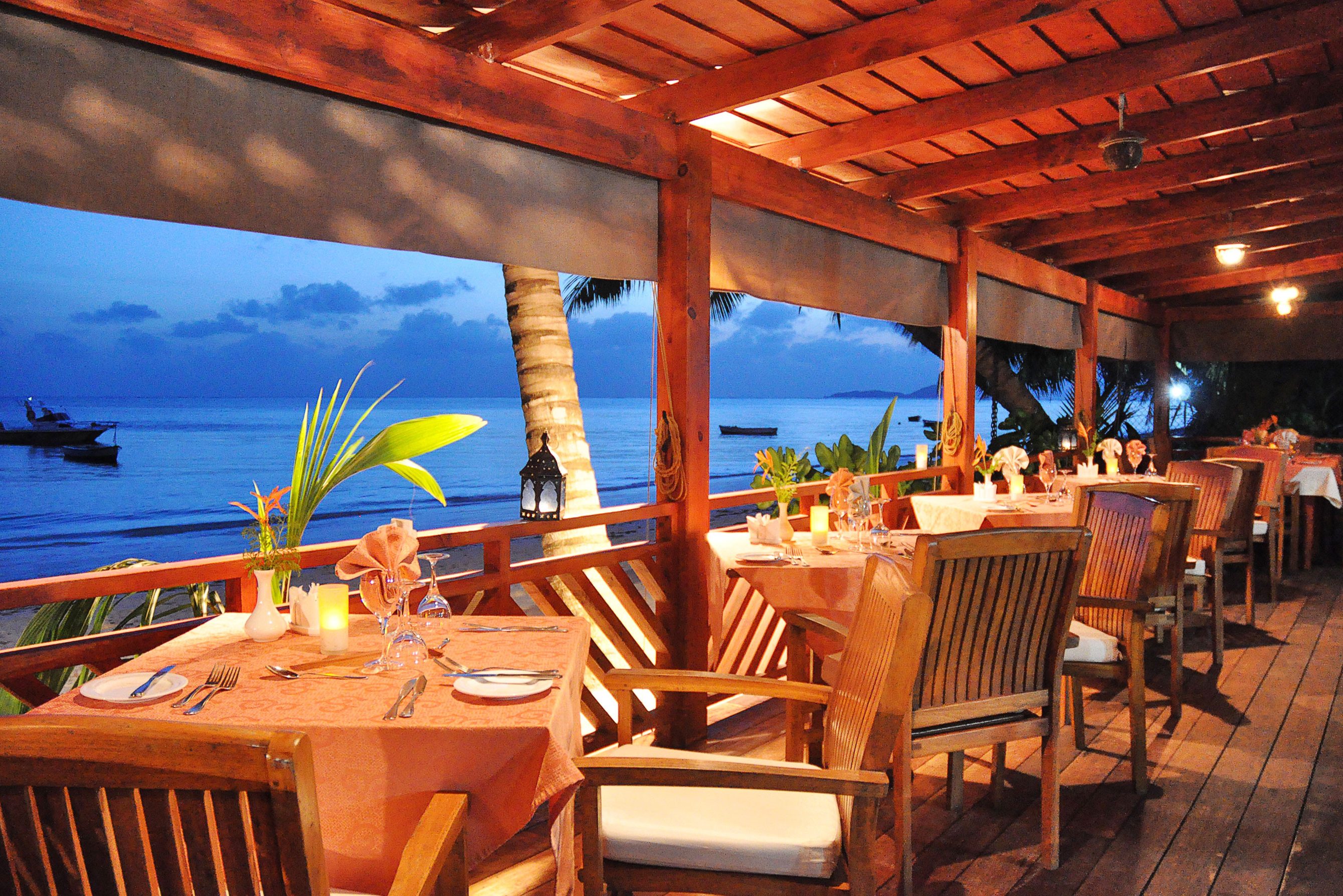 Restaurant van Villas de Mer op Praslin in de Seychellen