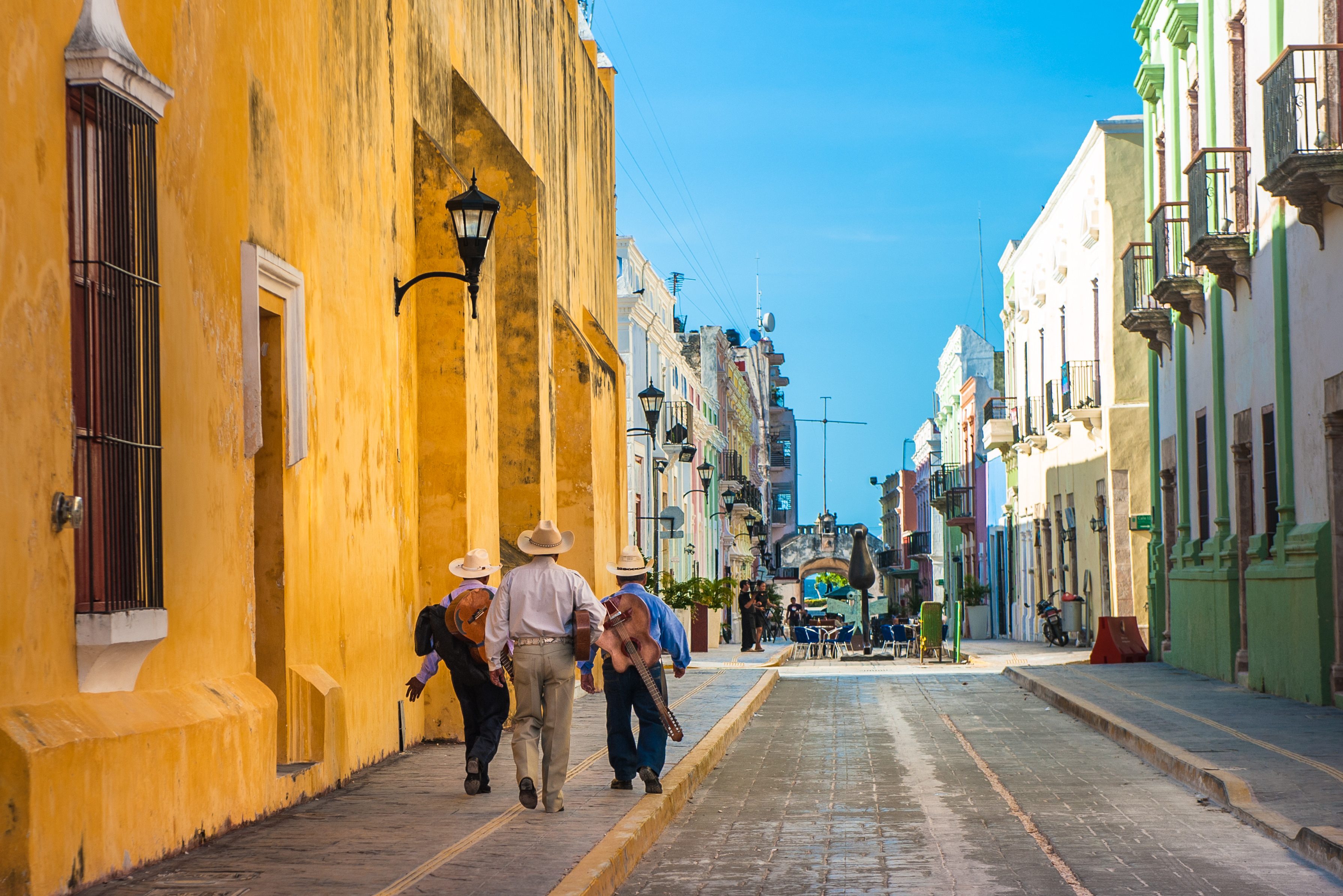 Mariachi zangers in Campeche op Yucatan in Mexico