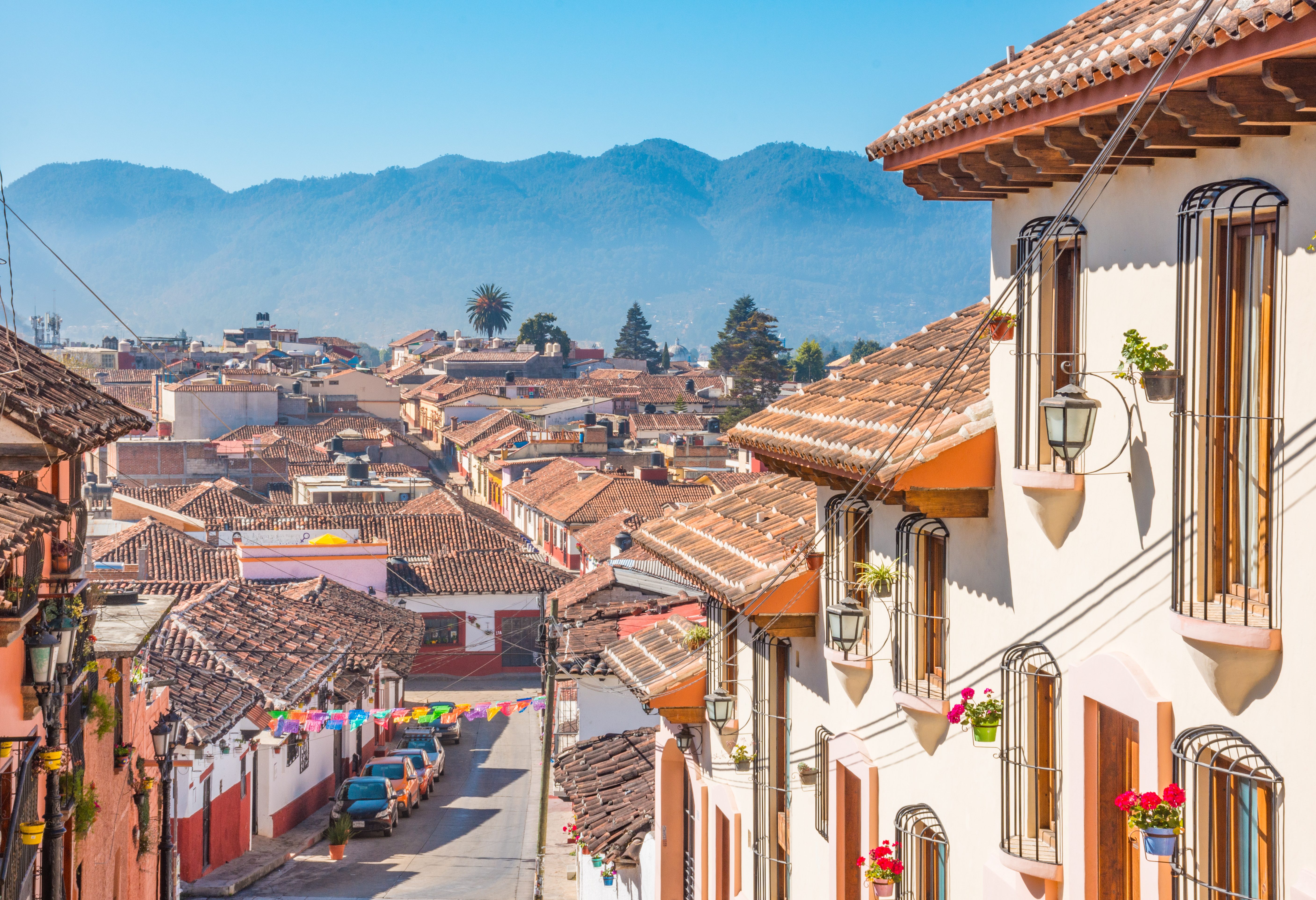 Stadsgezicht San Cristobal de las Casas in Chiapas in Mexico