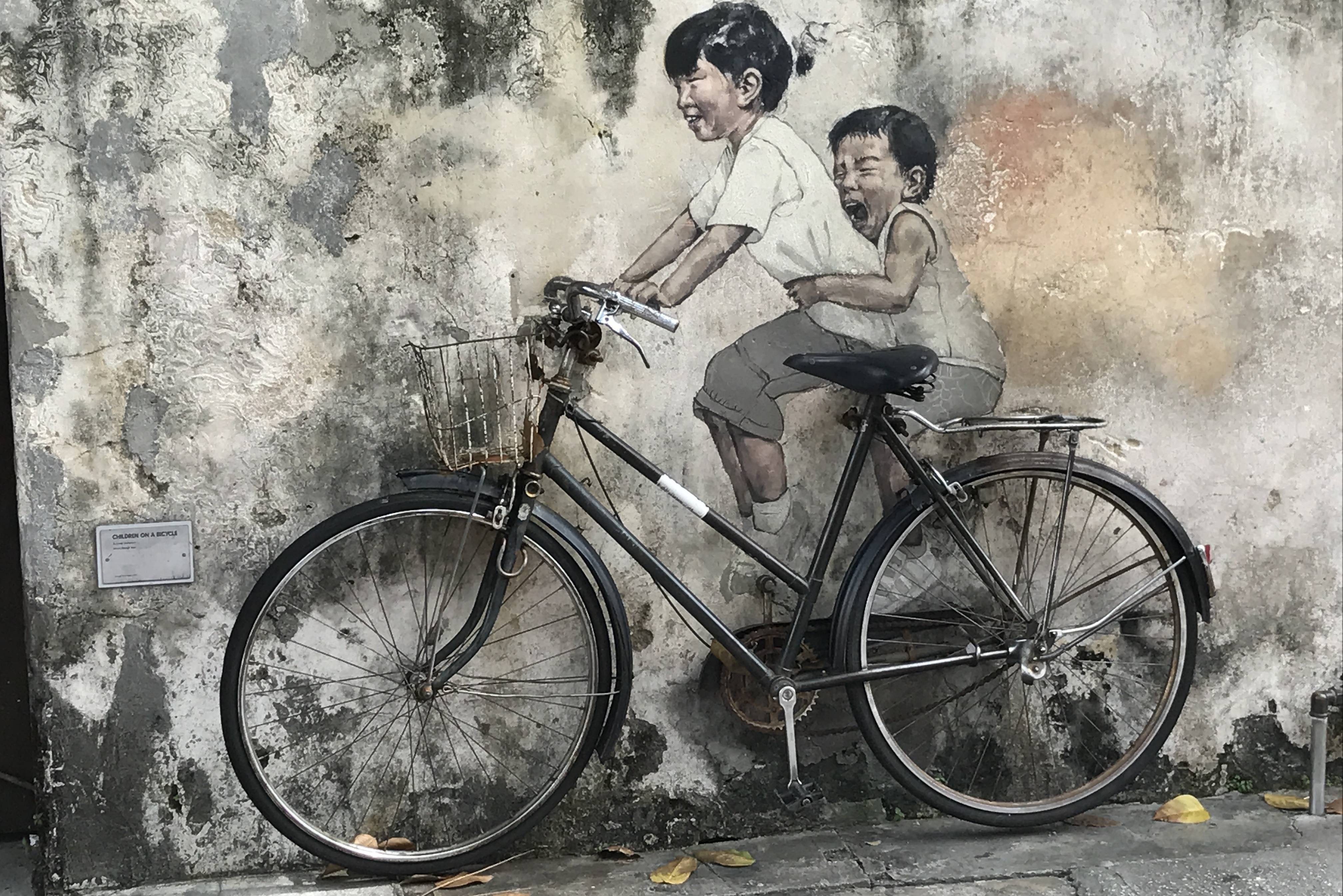 Straatkunst in Georgetown Penang in West-Maleisië