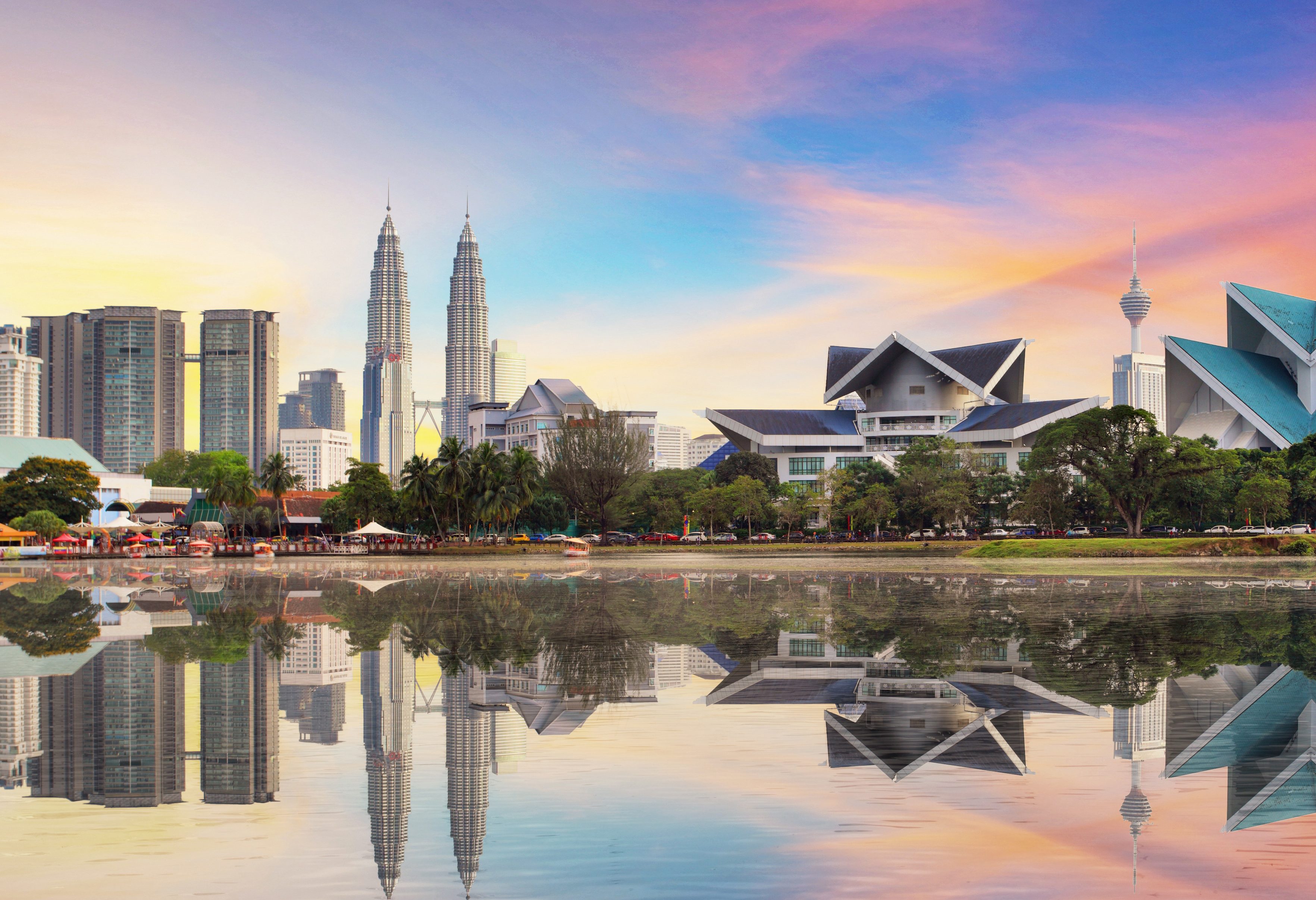 Skyline van Kuala Lumpur Maleisië met de Petronas Twin Towers