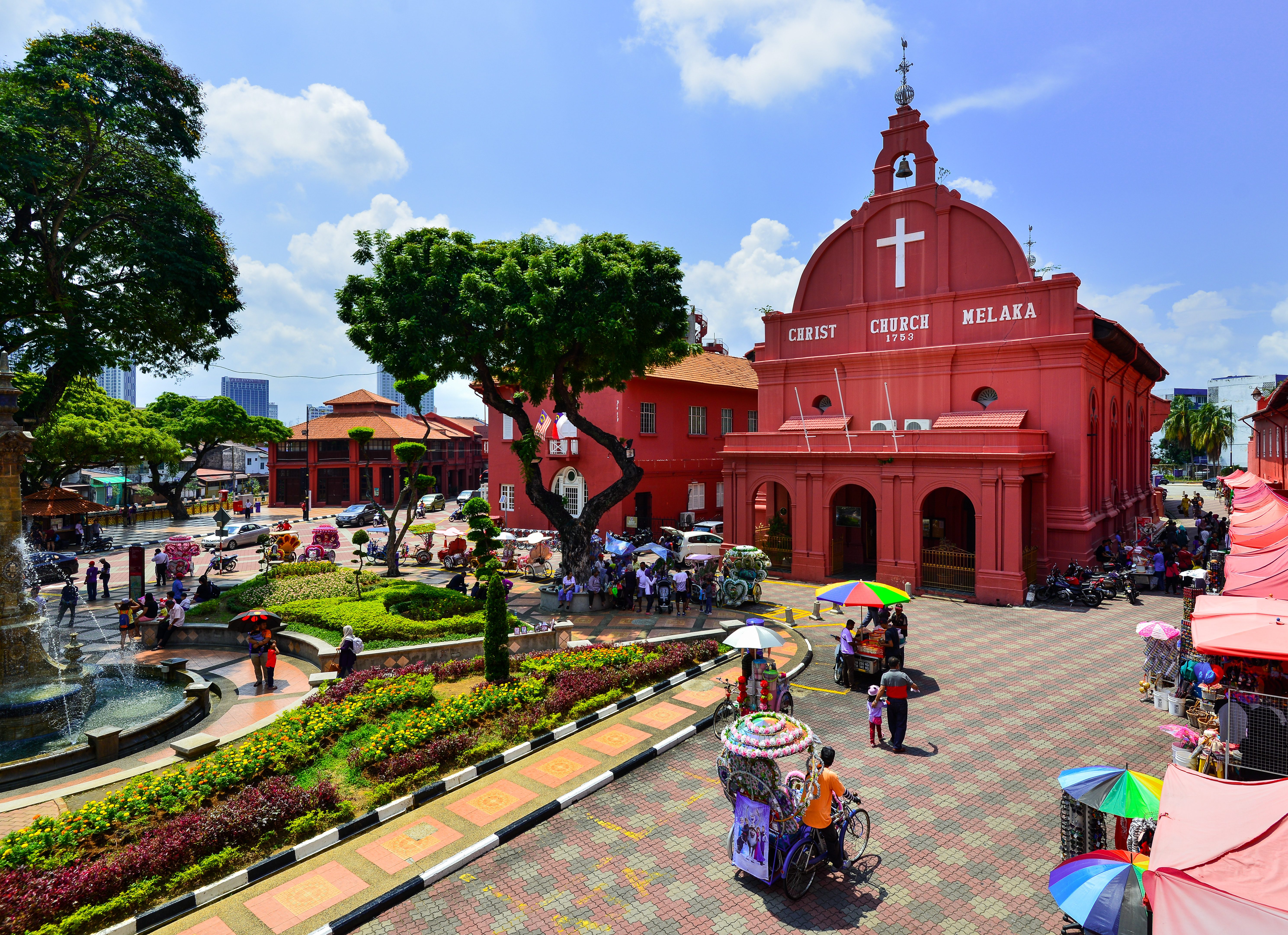 Het historische hart van Malacca in West-Maleisië