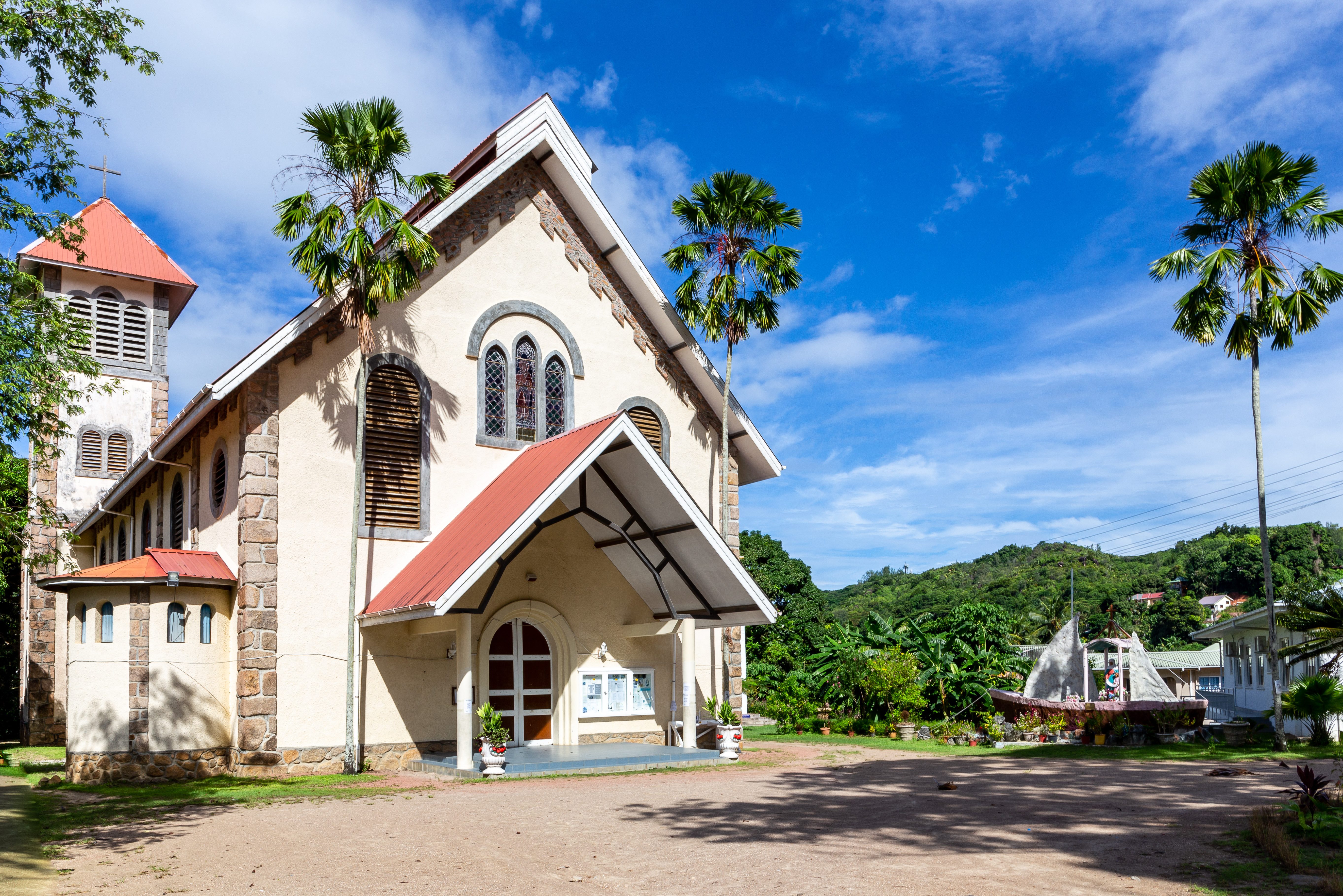 Kerk van Baie st Anne op Praslin in de Seychellen