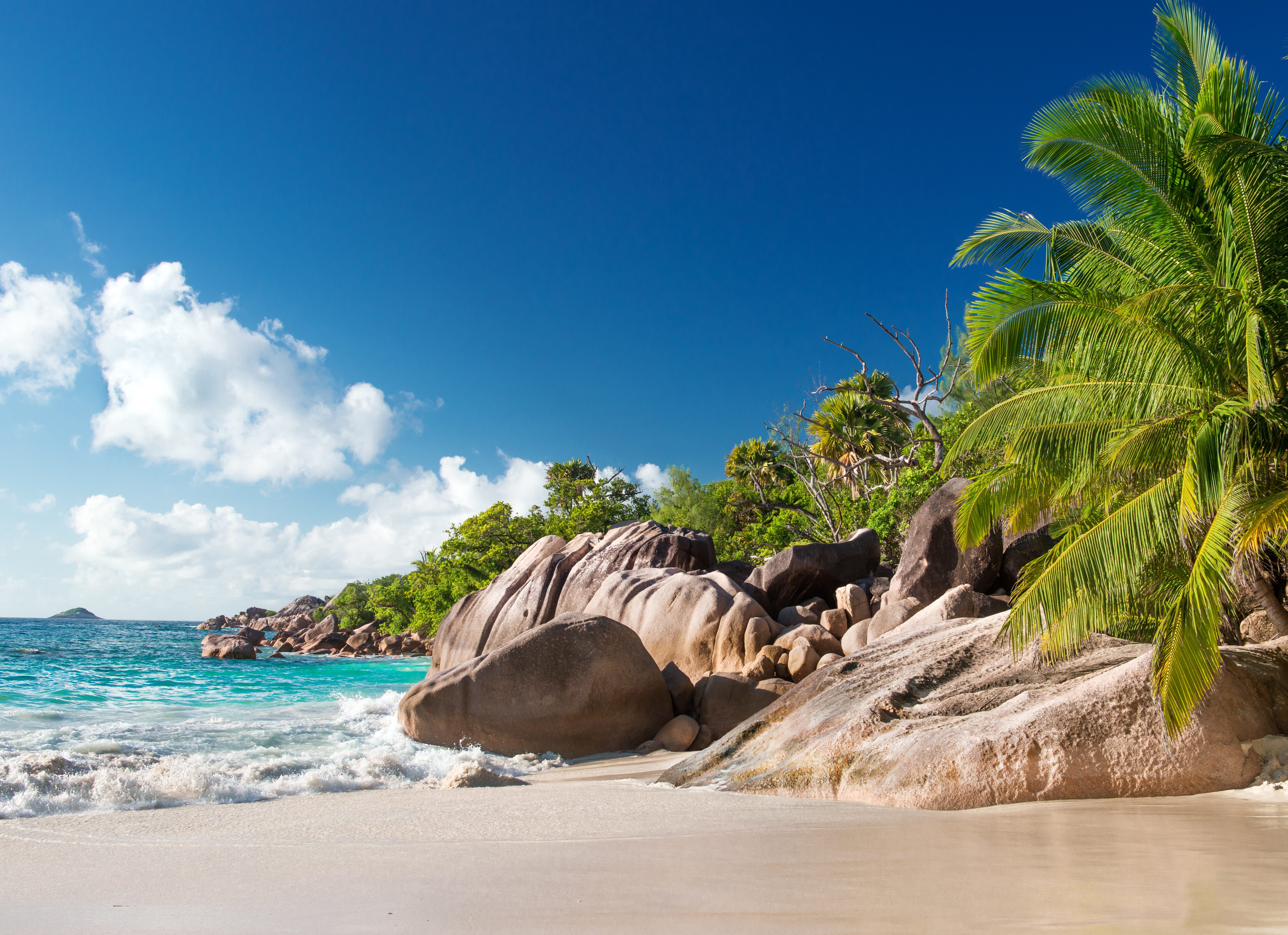 Strand van Anse Lazio op Praslin in de Seychellen