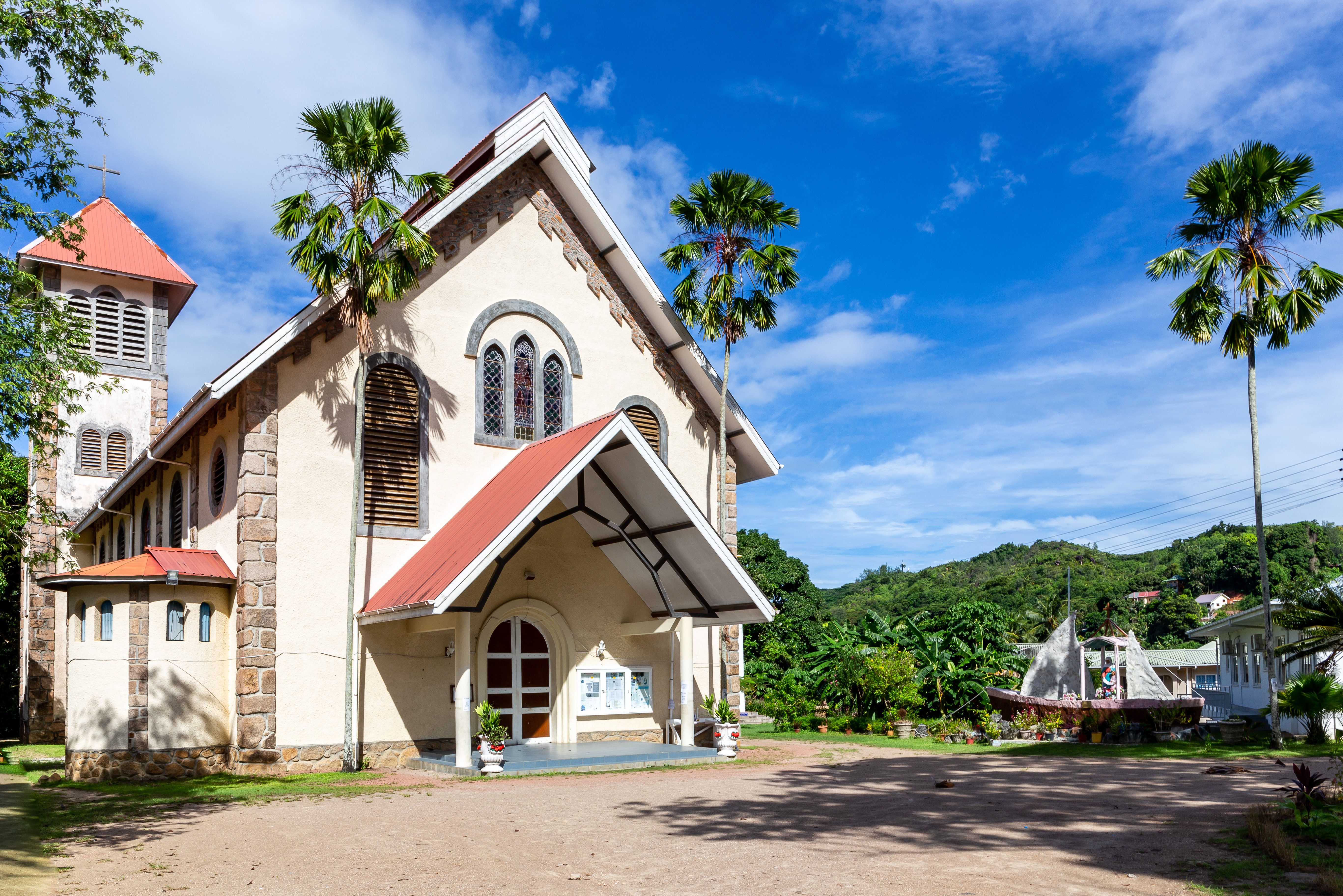 Kerk in Baie St Anne op Praslin in de Seychellen
