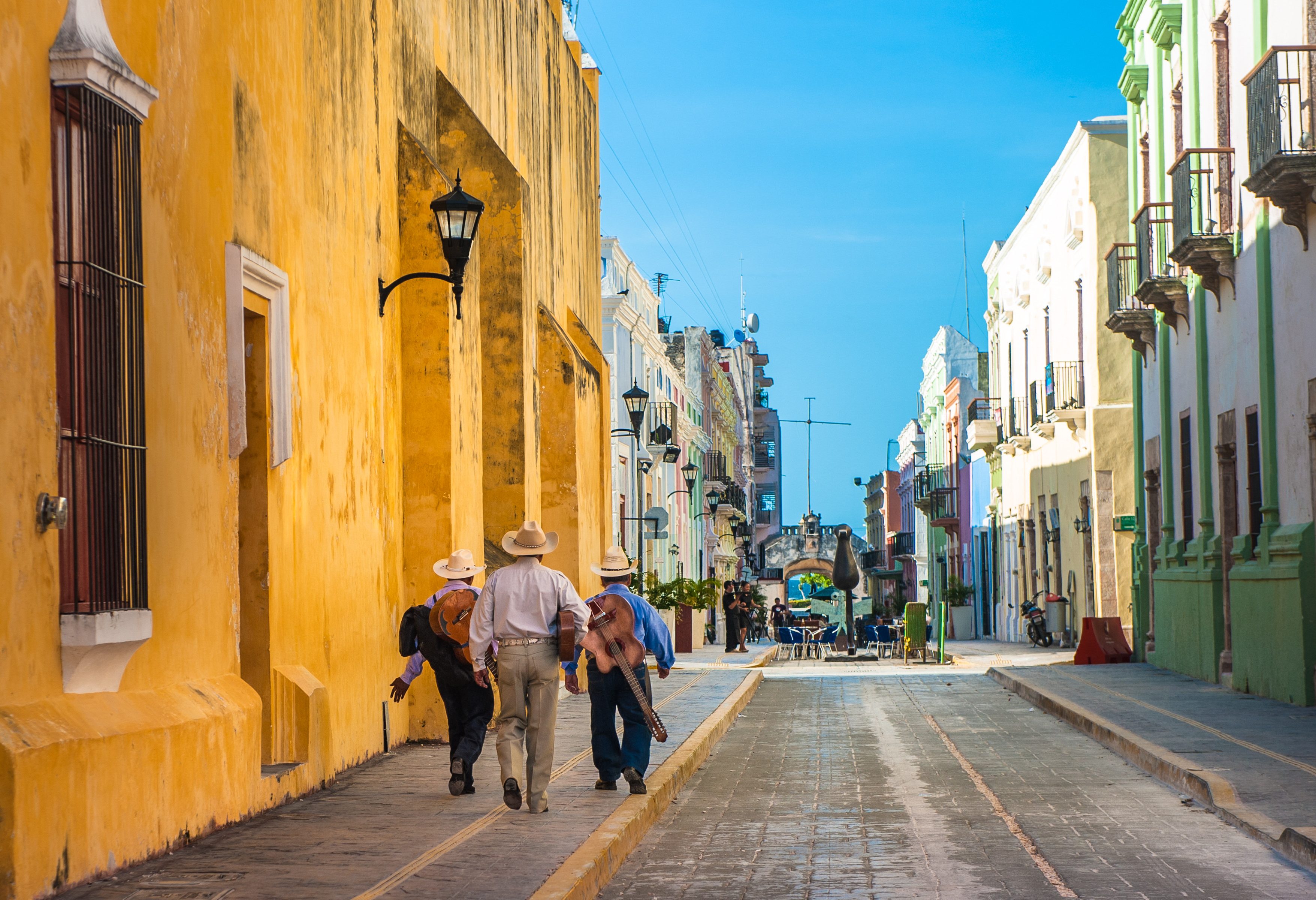 Mariachi zangers in de stad Campeche in Yucatan in Mexico
