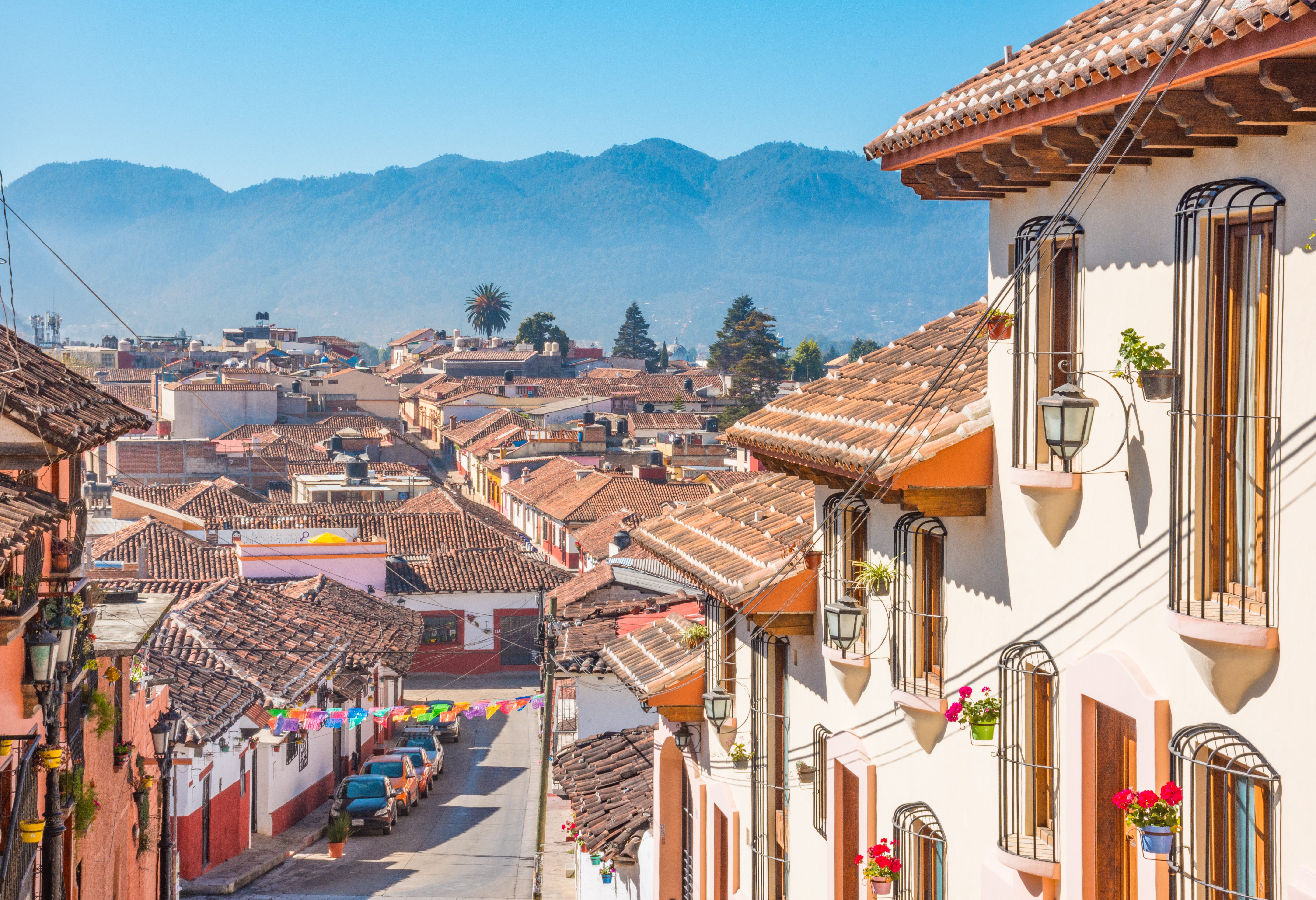 Stadsgezicht San Cristobal de las Casas in Chiapas in Mexico