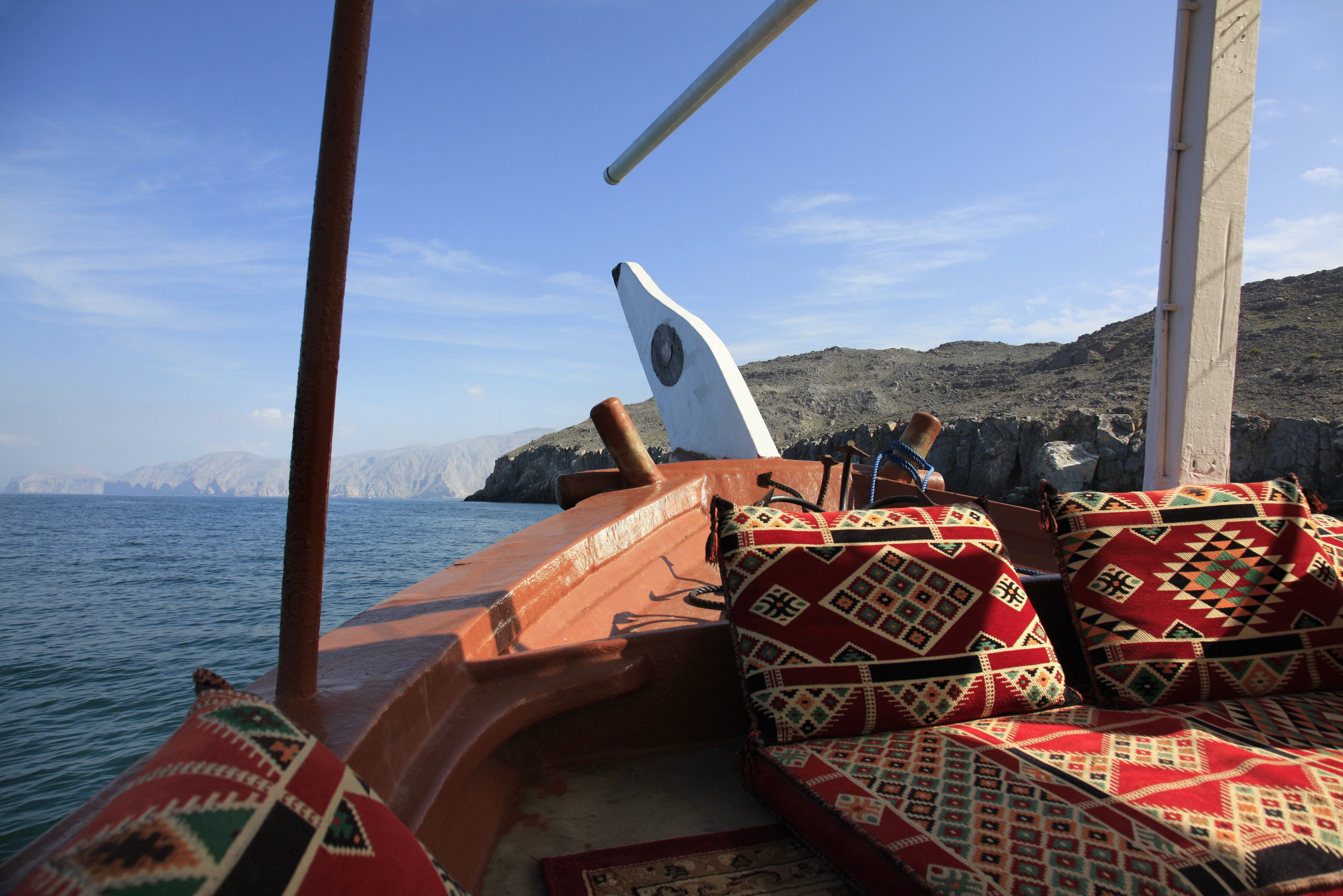 Aan boord van een dhow bij Musandam in Oman