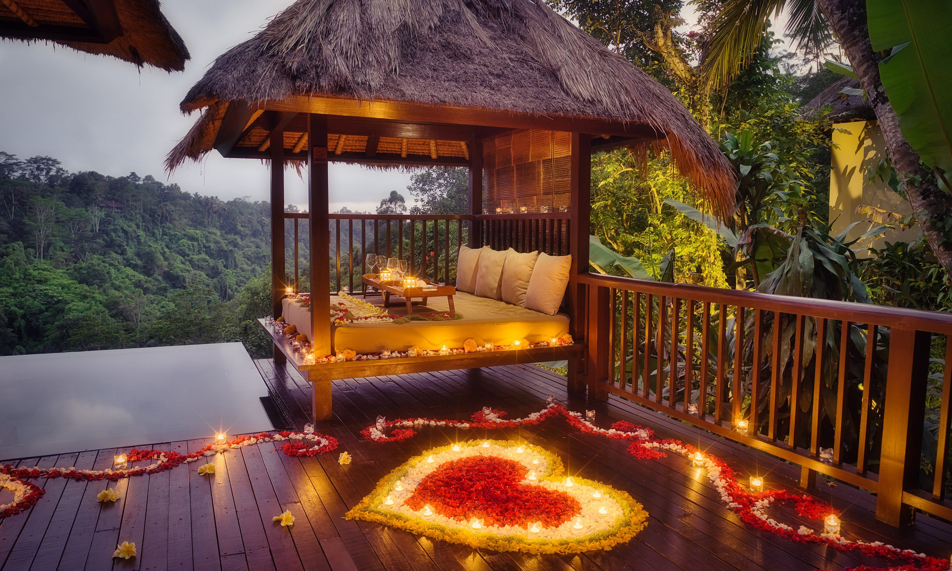Indonesie Hanging Gardens of Bali romantisch diner