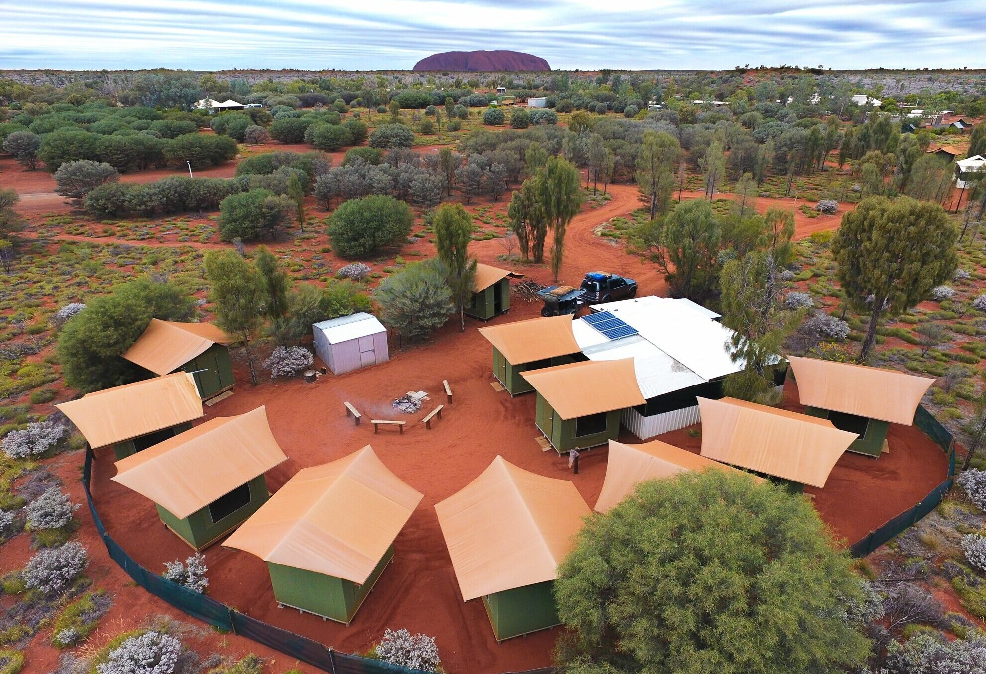 Kampeerterrein tijdens kampeertour Uluru en Kings Canyon in Australie
