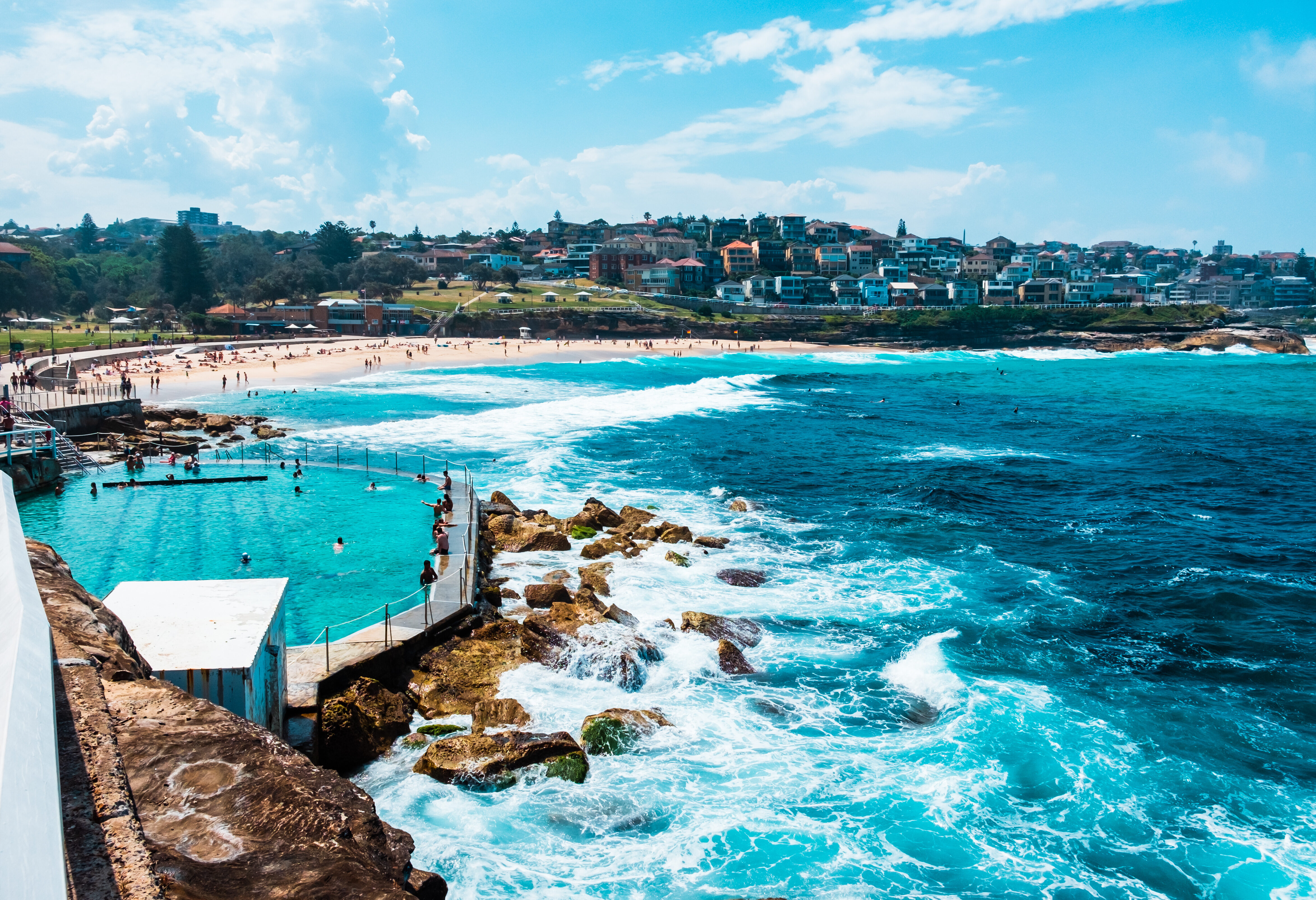 Wandel van Bondi Beach naar Coogee Beach nabij Sydney in Australie