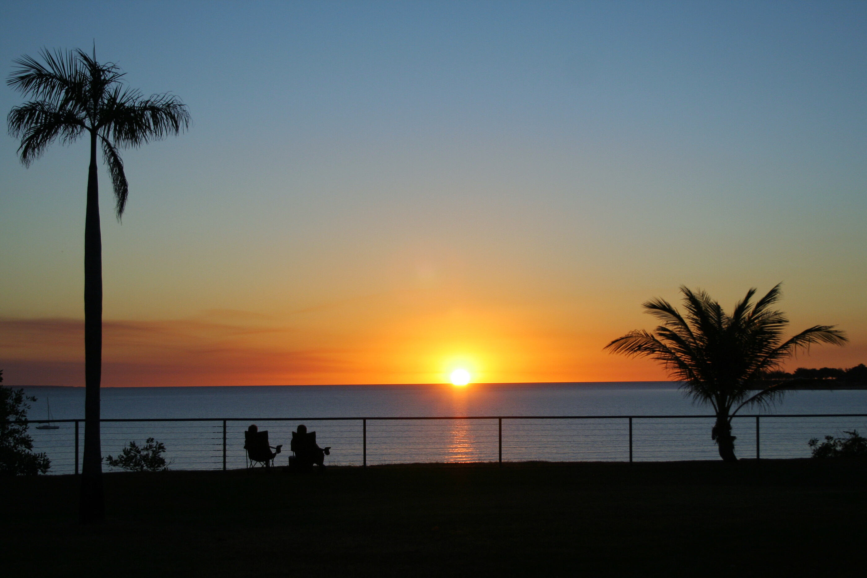 Zonsondergang in Darwin in Australie