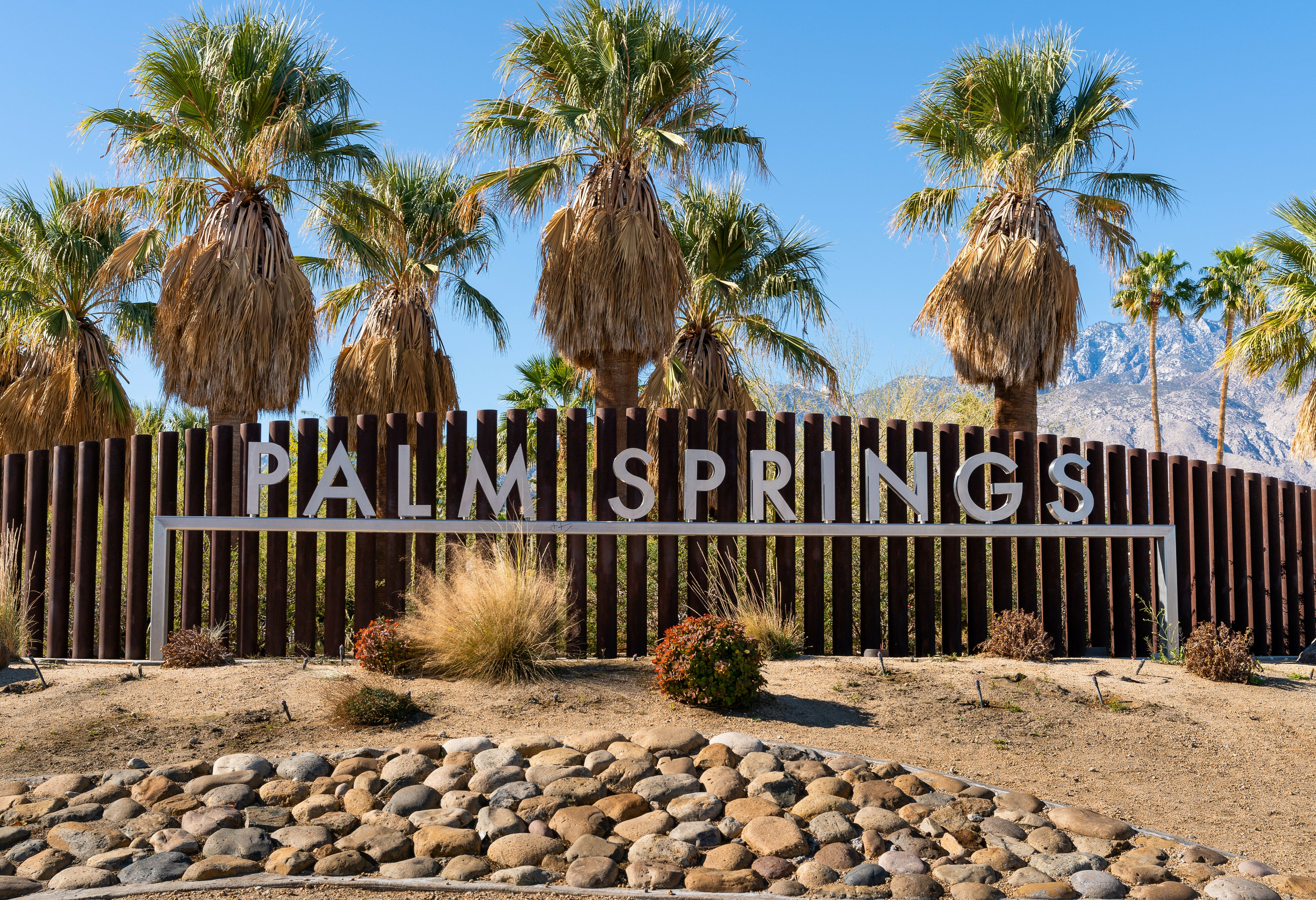 Palm Springs bord in Californië