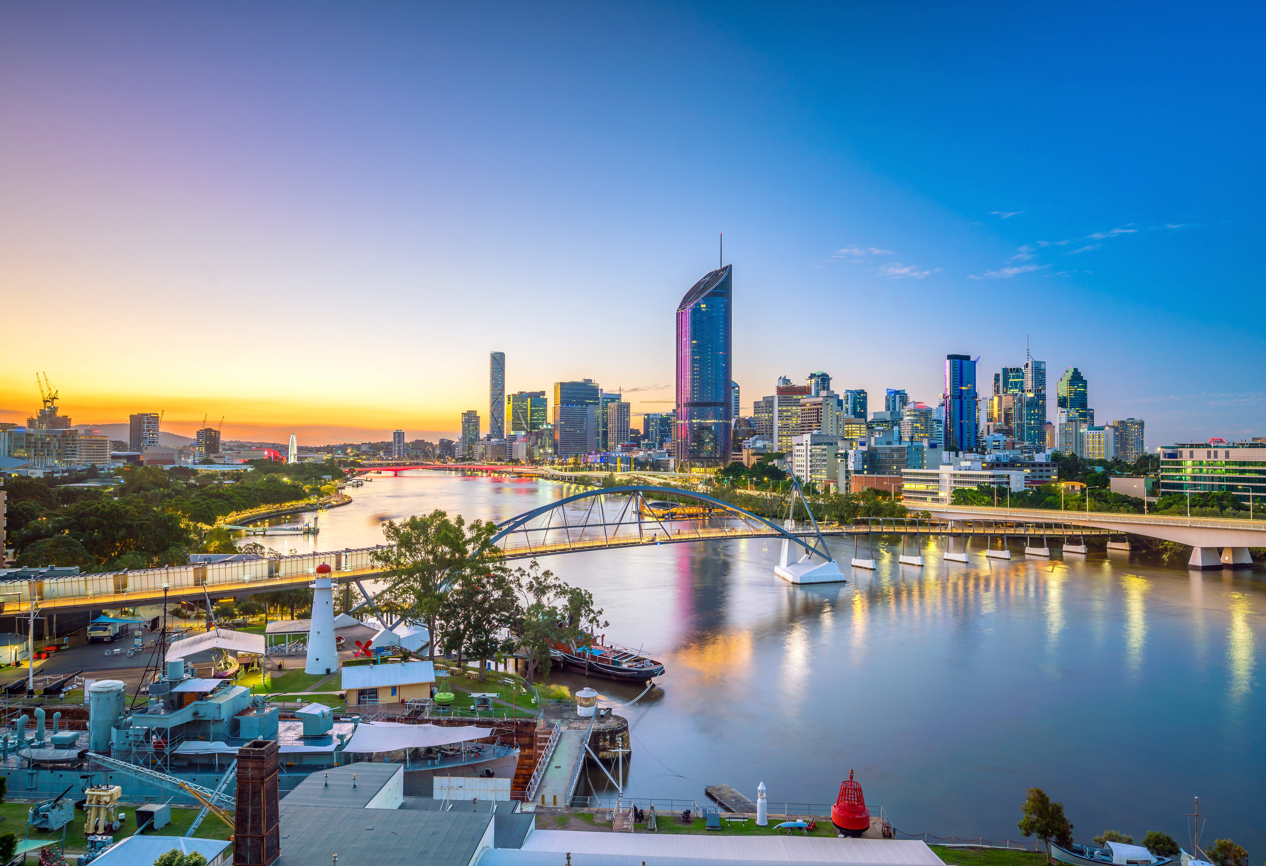 Skyline van Brisbane in Australie