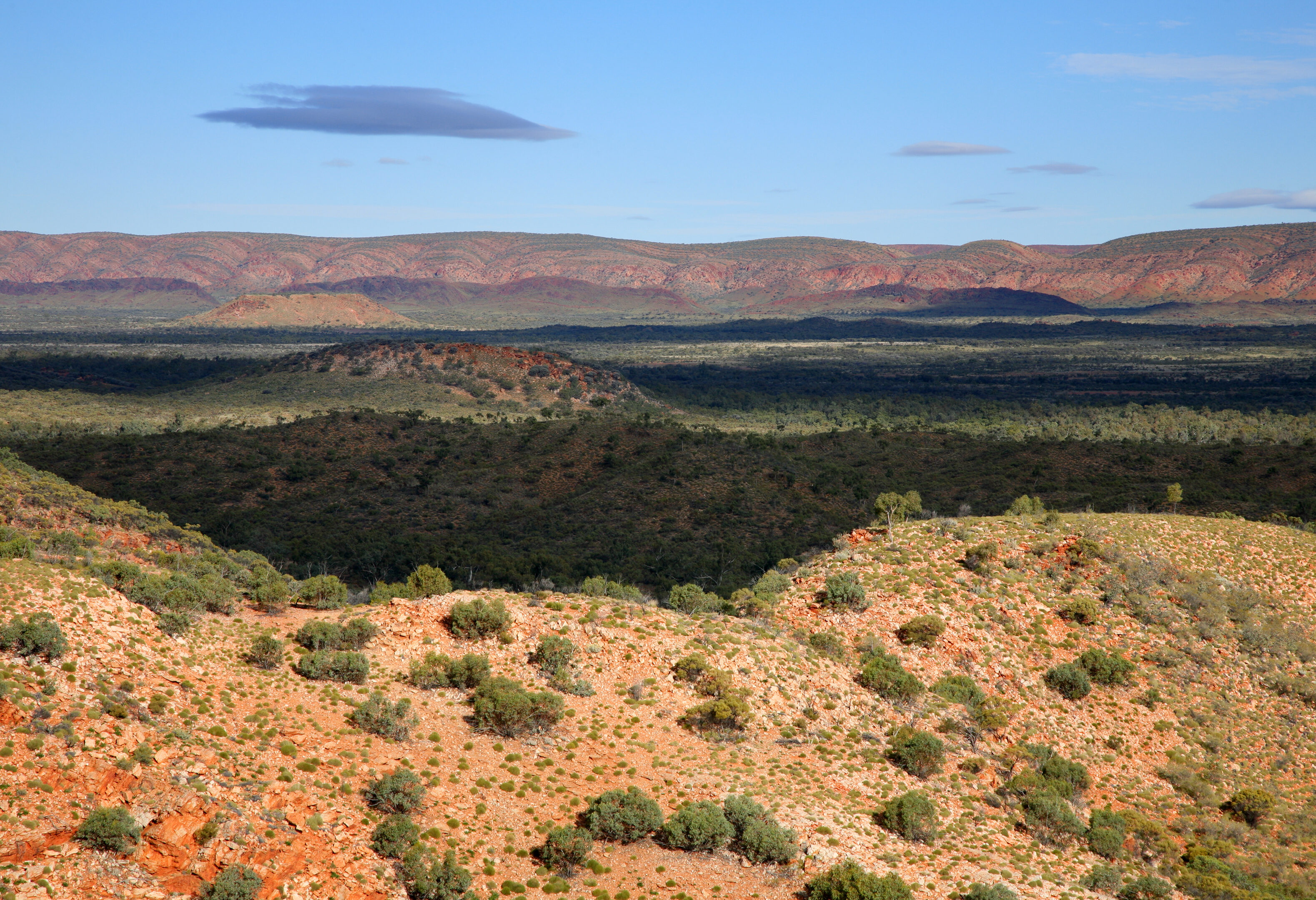 Uitzicht op de West MacDonnell Ranges in Australie