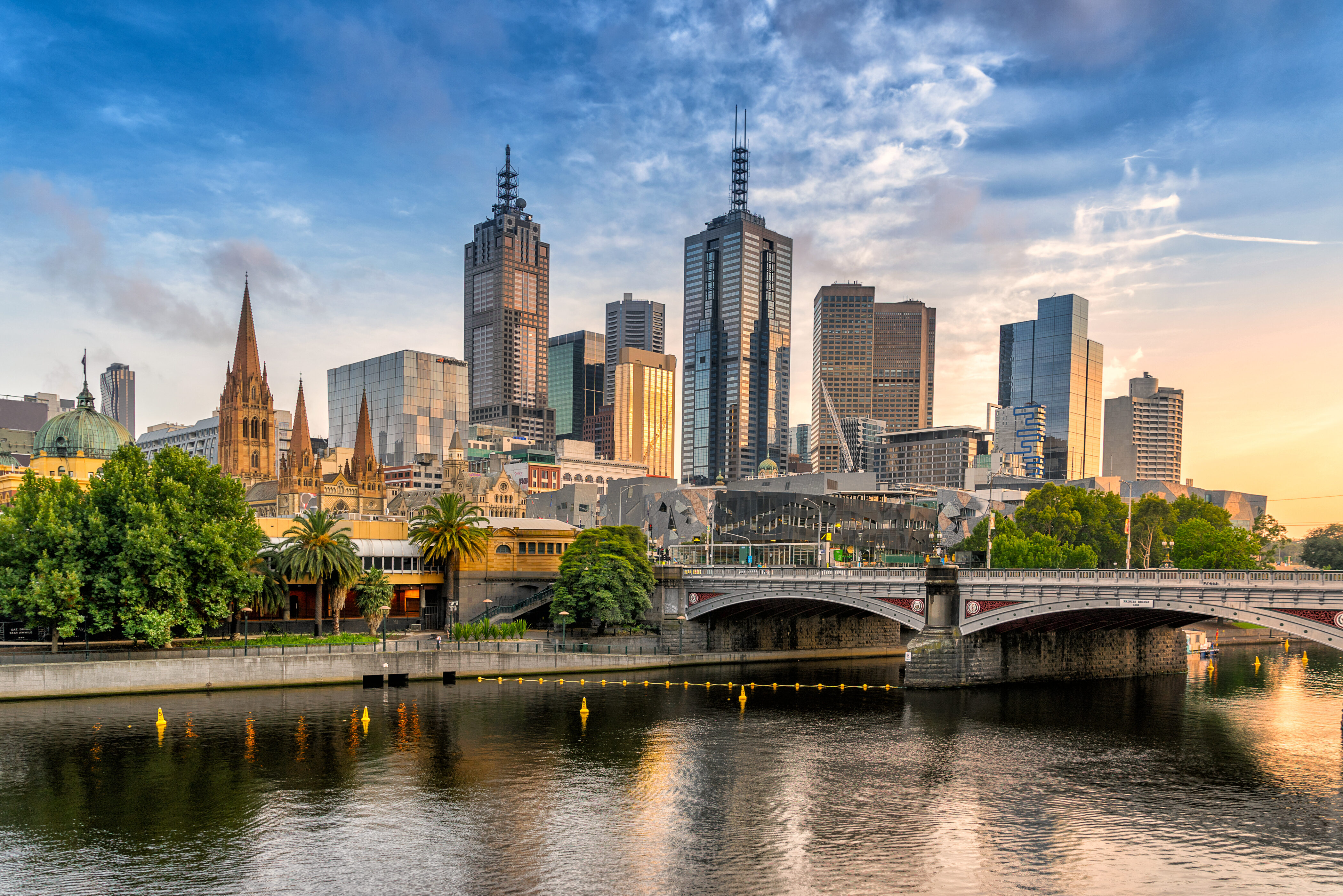Het centrum van Melbourne in Australie