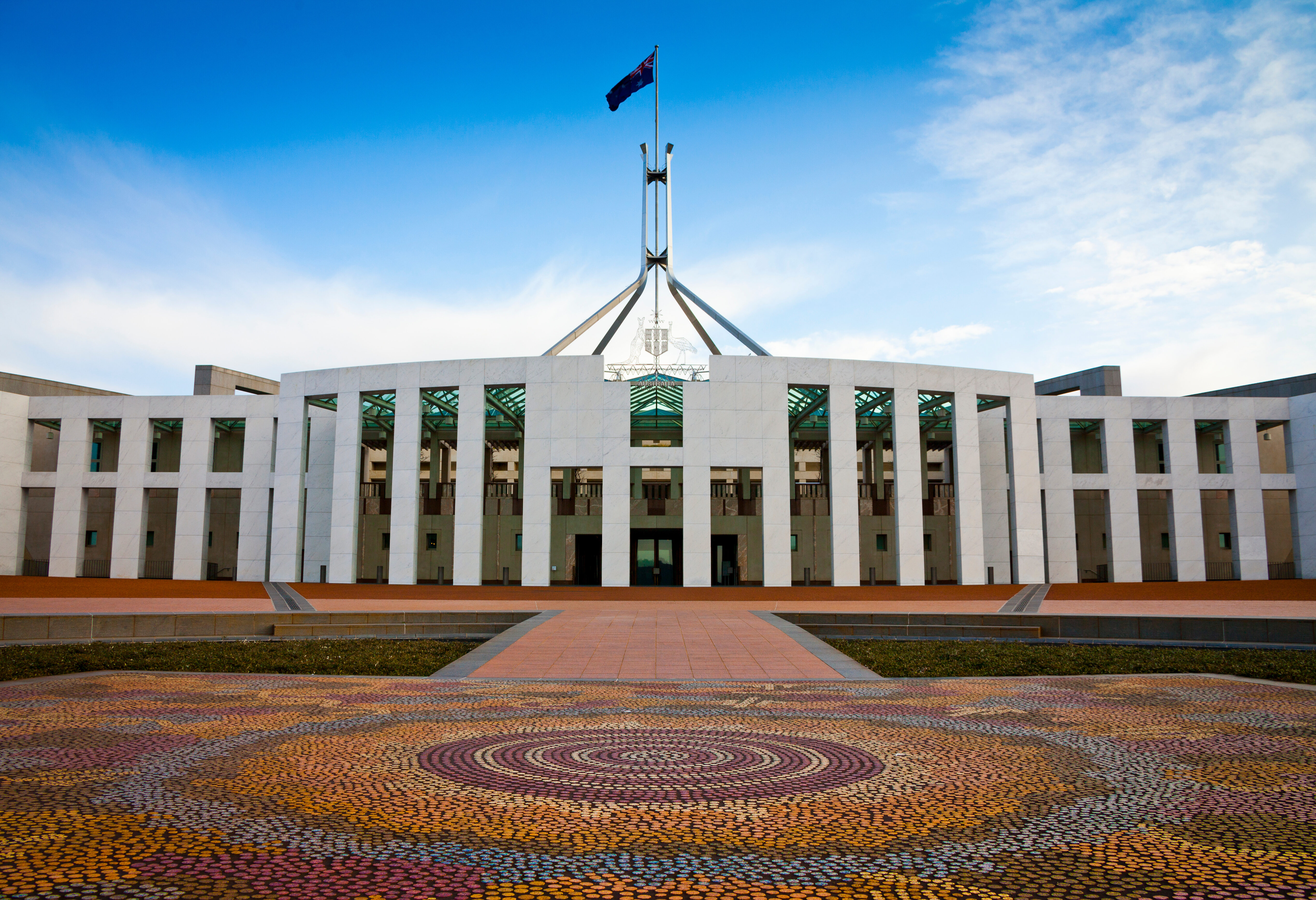 Het parlementsgebouw in Canberra in Australie