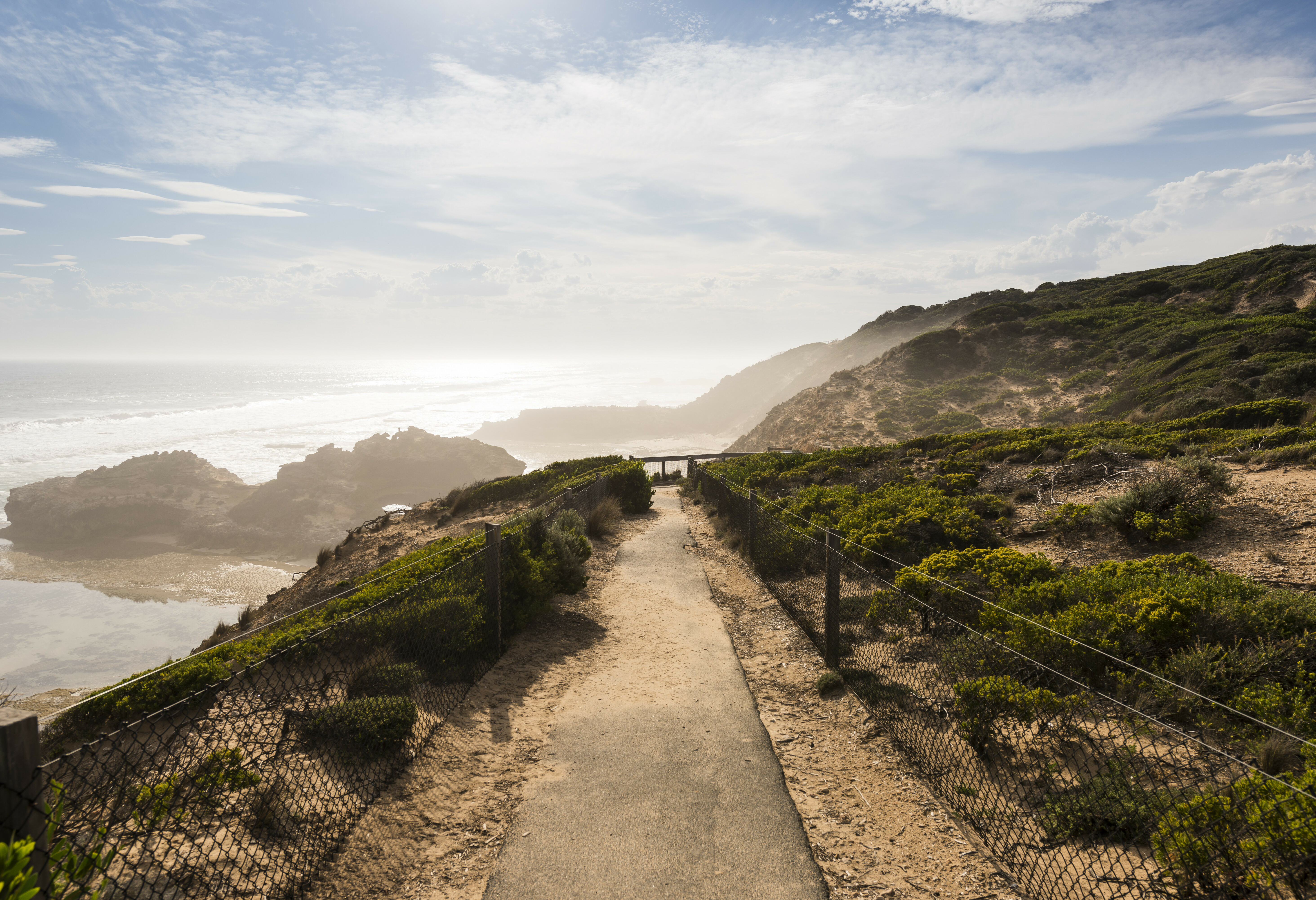 Weidse uitzichten over zee bij Portsee op Mornington Peninsula in Australie