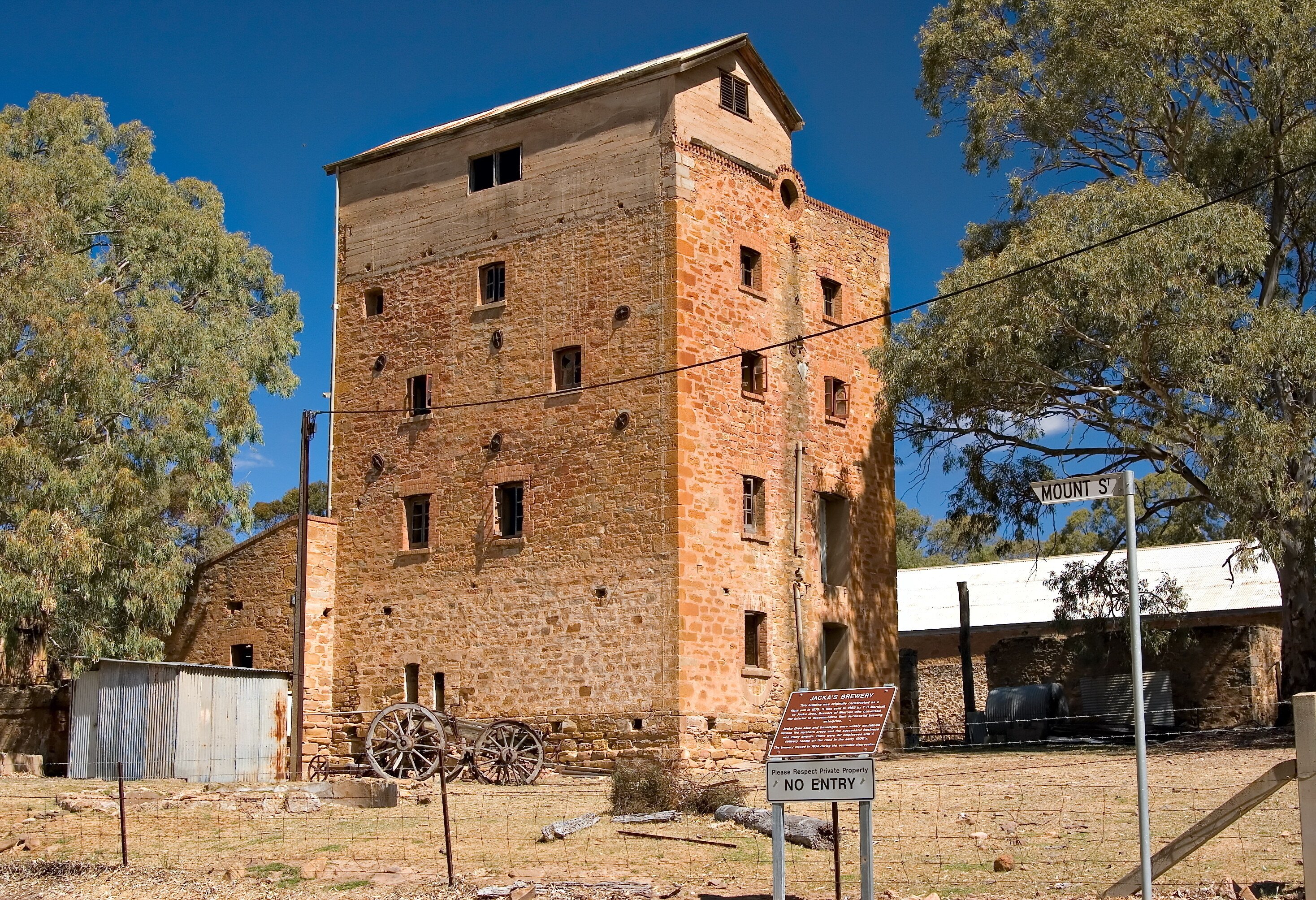 Ruine van Jacka's Brewery in Melrose in Australie