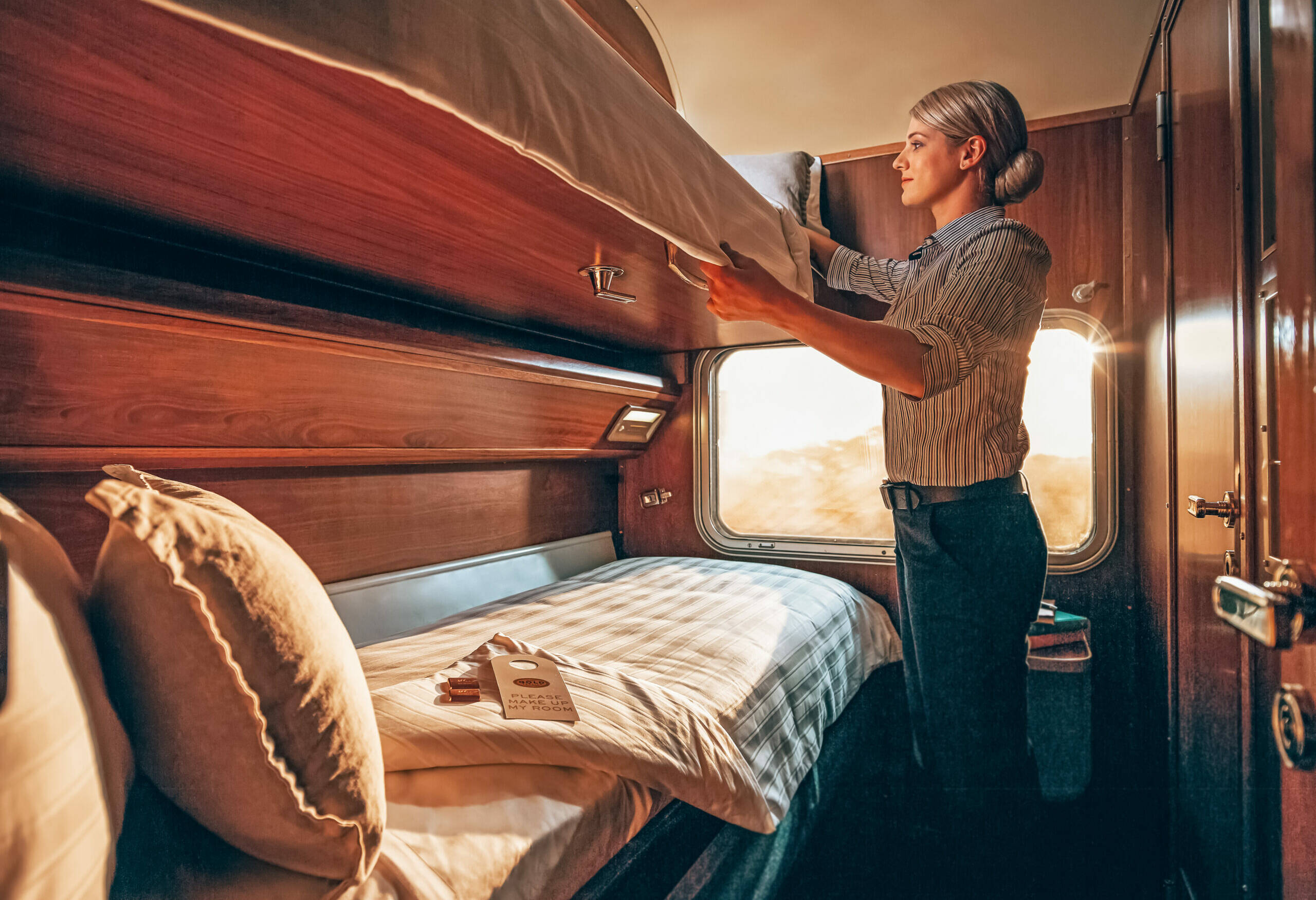 Gold Service cabin in The Ghan trein in Australie