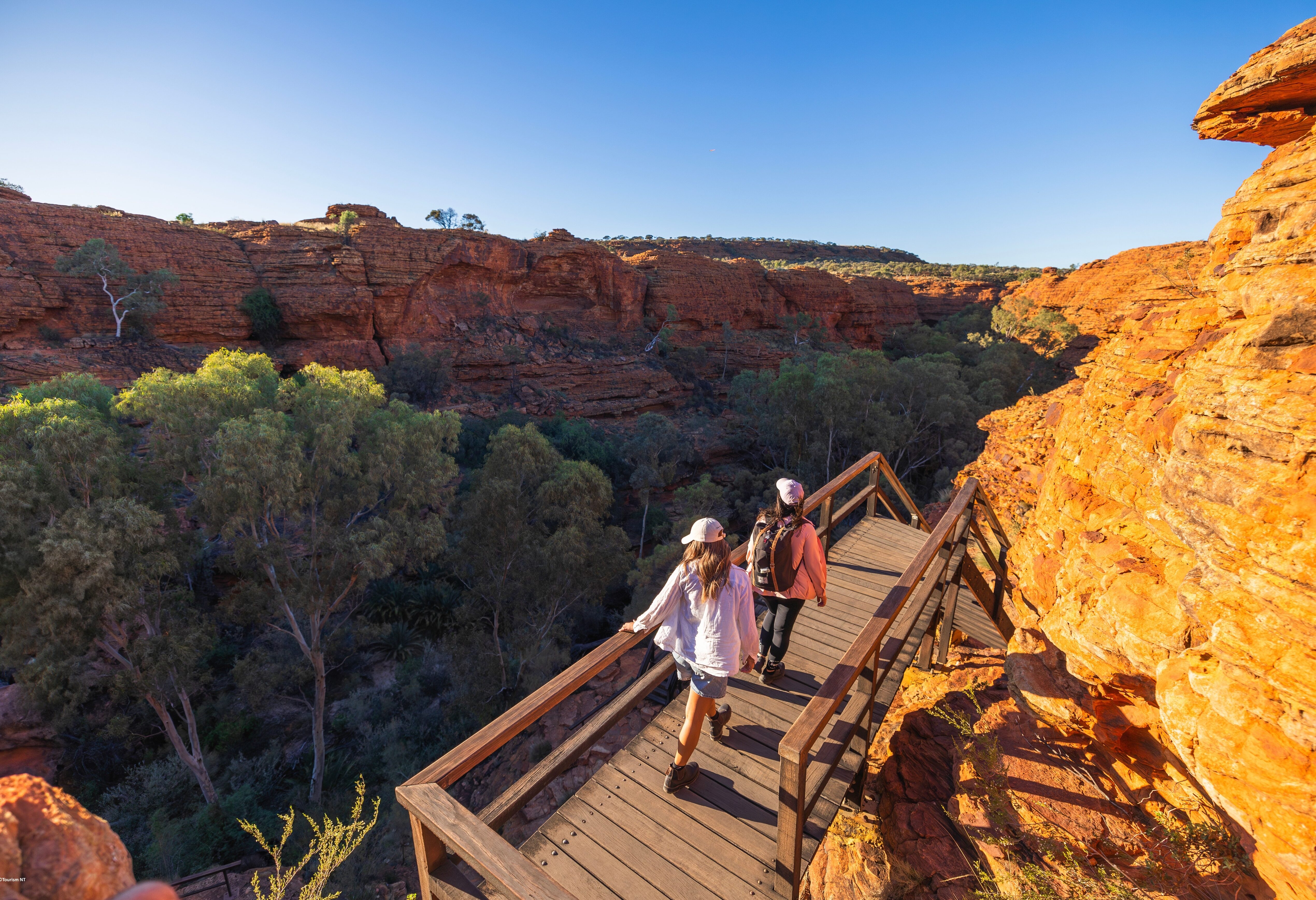 Wandelen in Kings Canyon in het Watarrka National Park in Australie