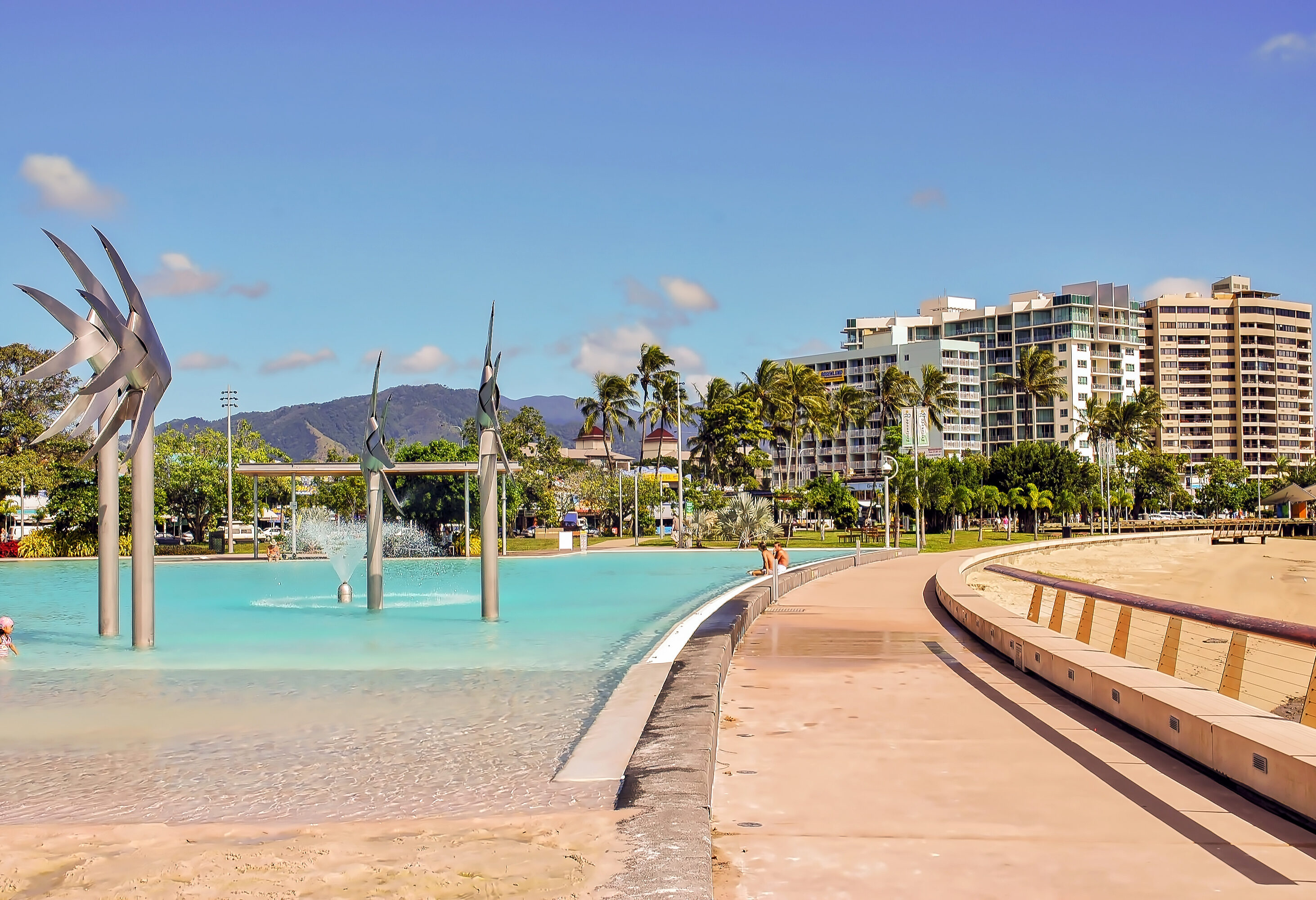 De lagune in het centrum van Cairns in Australie