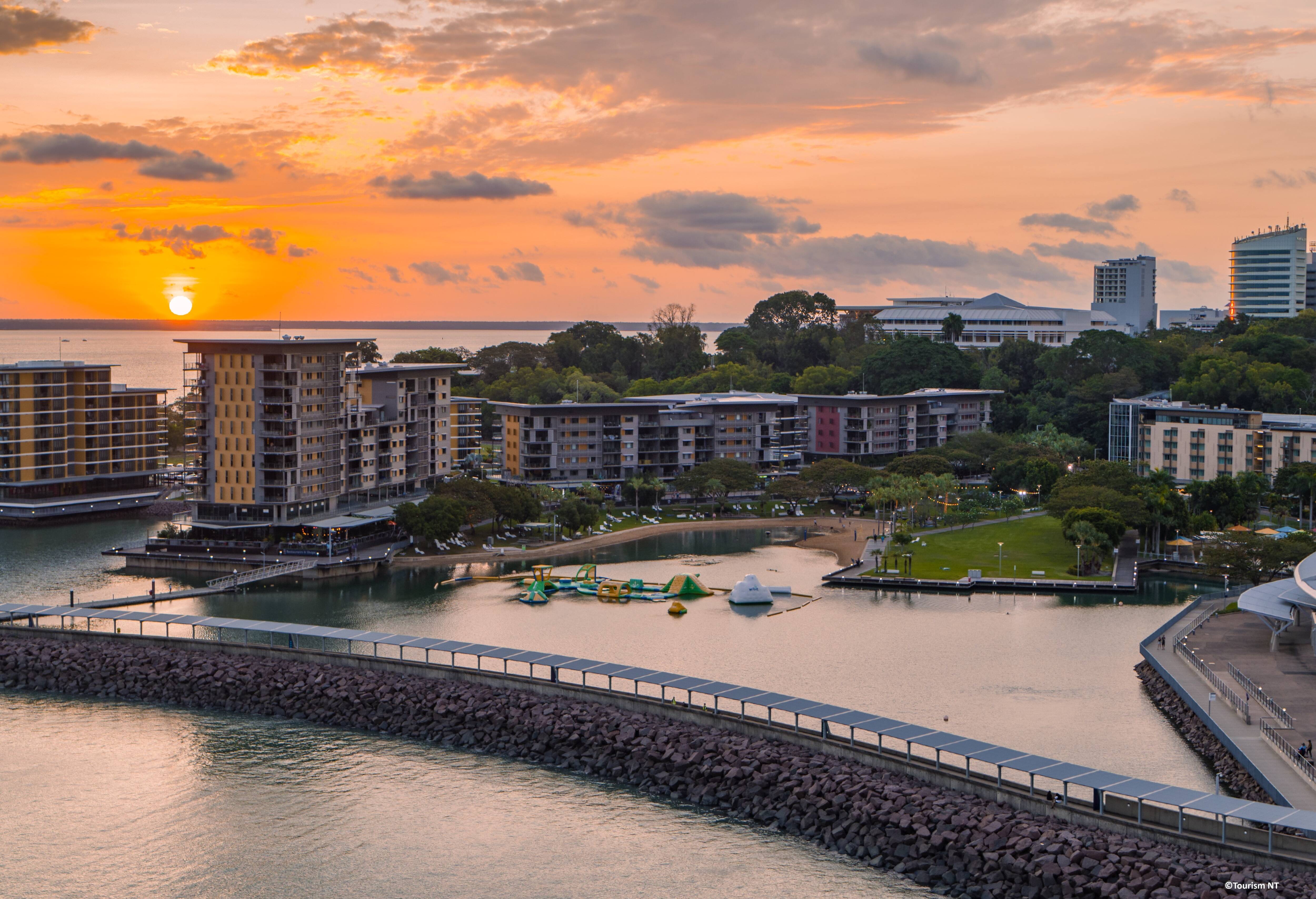 Waterfront in het centrum van Darwin in Australie