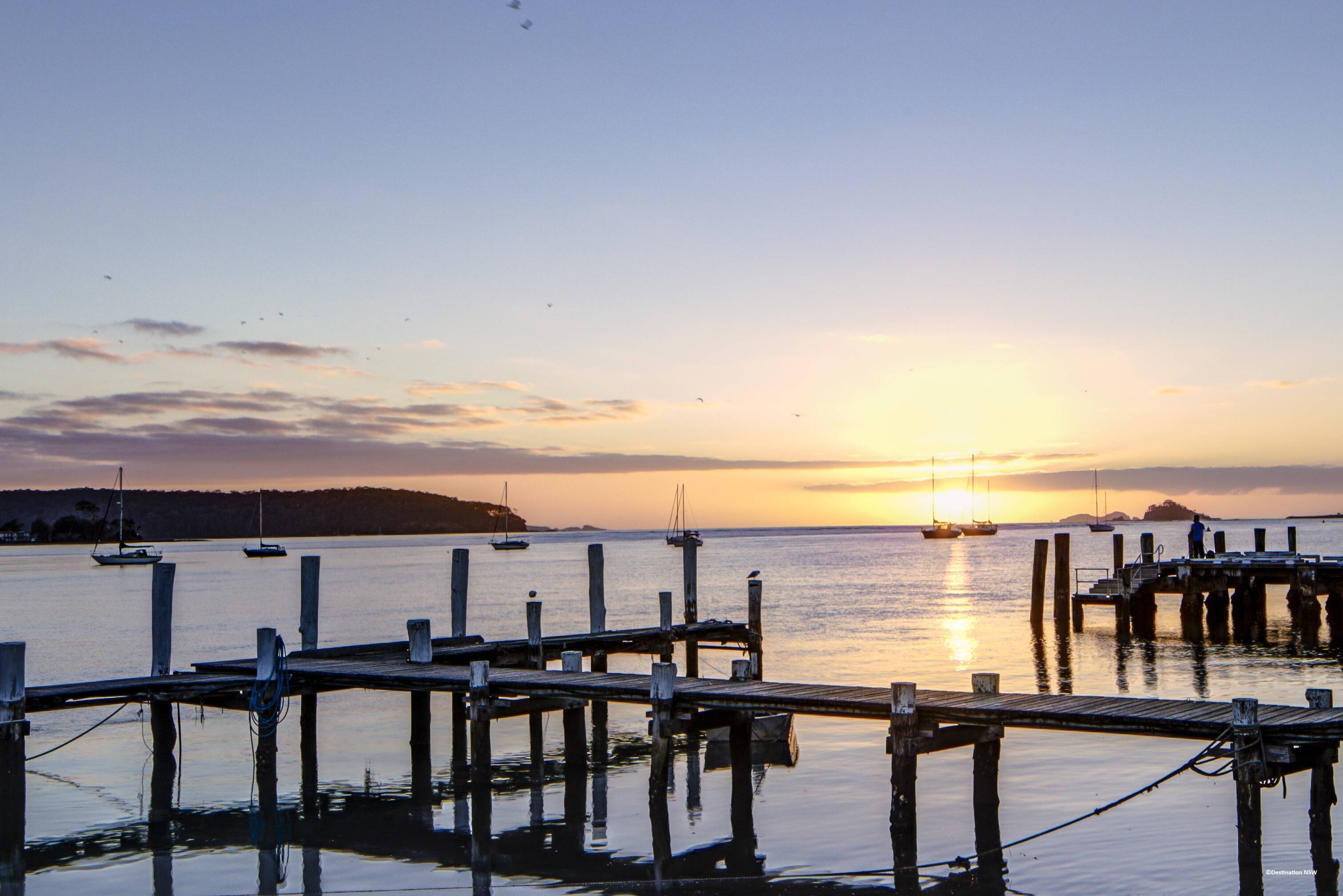 Zonsondergang in Batemans Bay in Australie