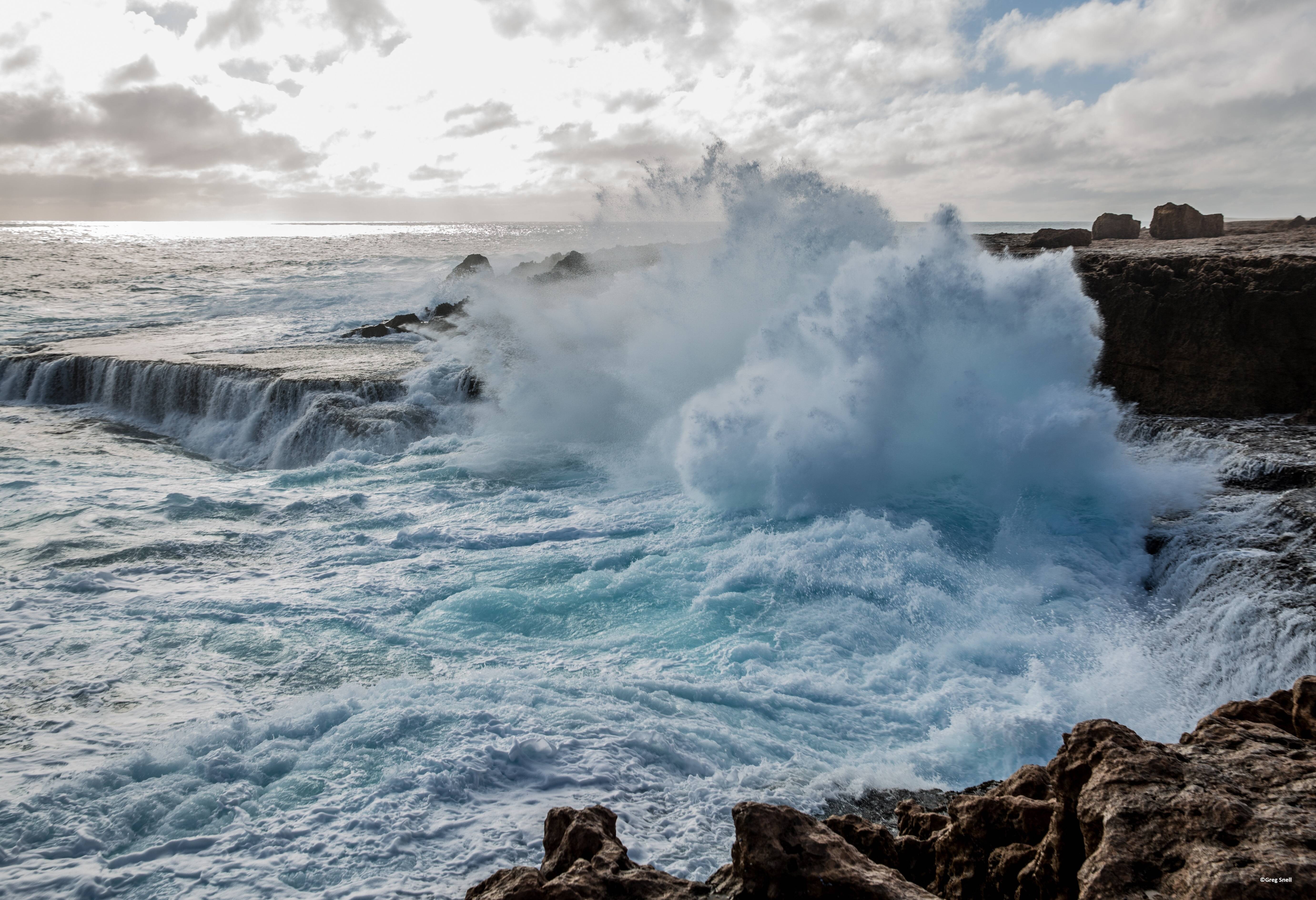 Spuitgat bij Lake Macleod nabij Carnarvon in West-Australie