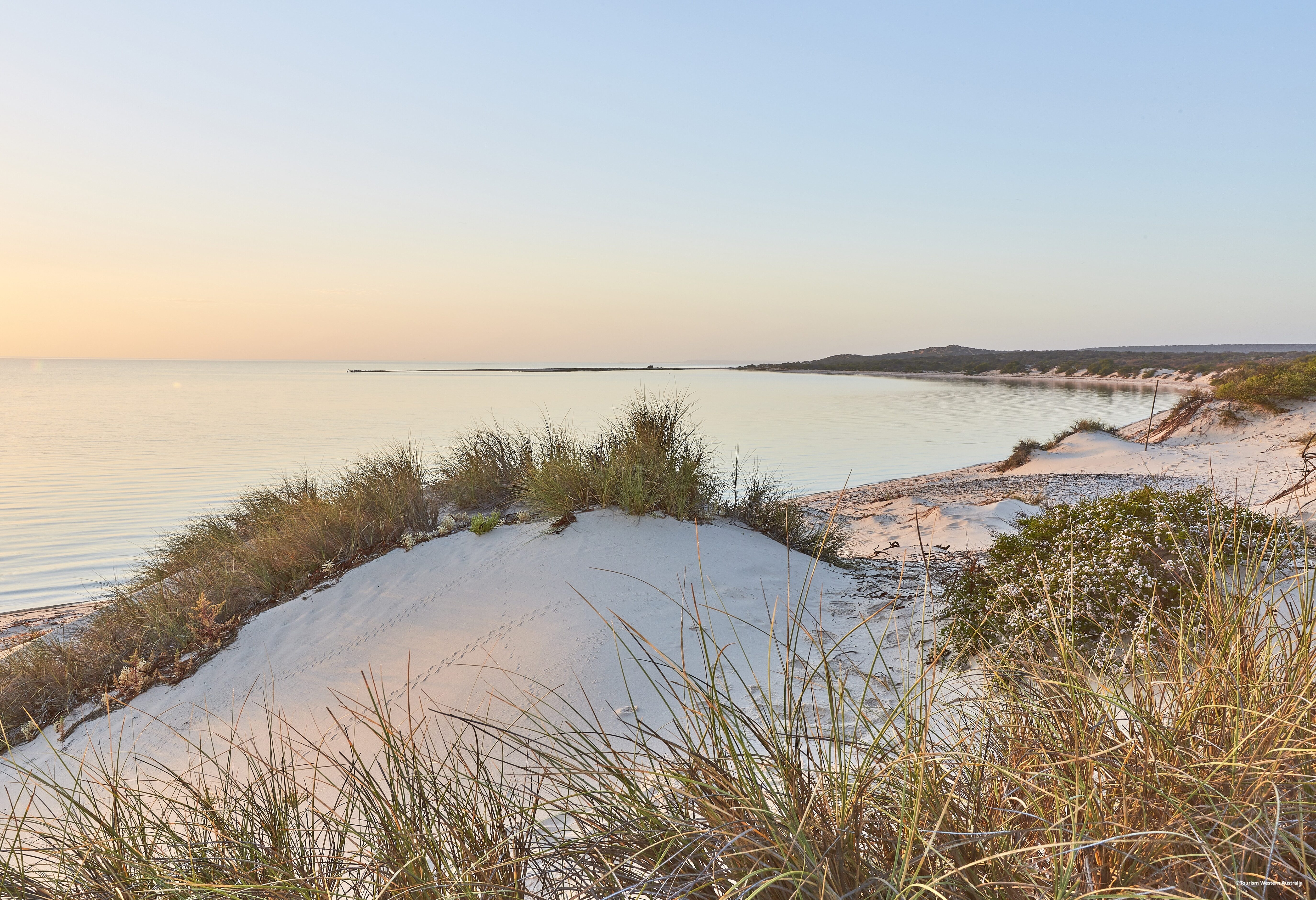 Kustlandschap en stranden in Monkey Mia in West-Australie