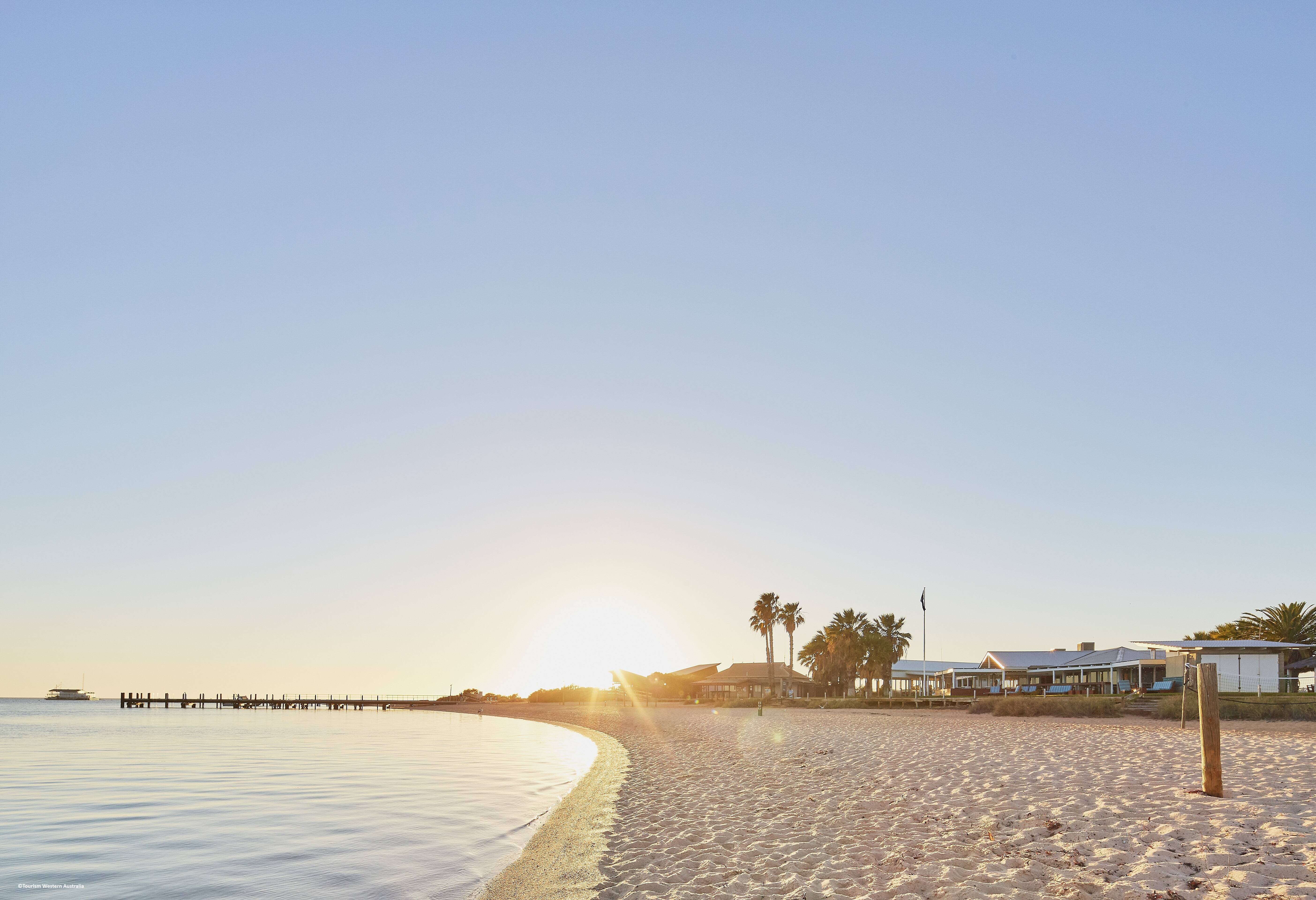 Resort aan het strand van Monkey Mia in West-Australie
