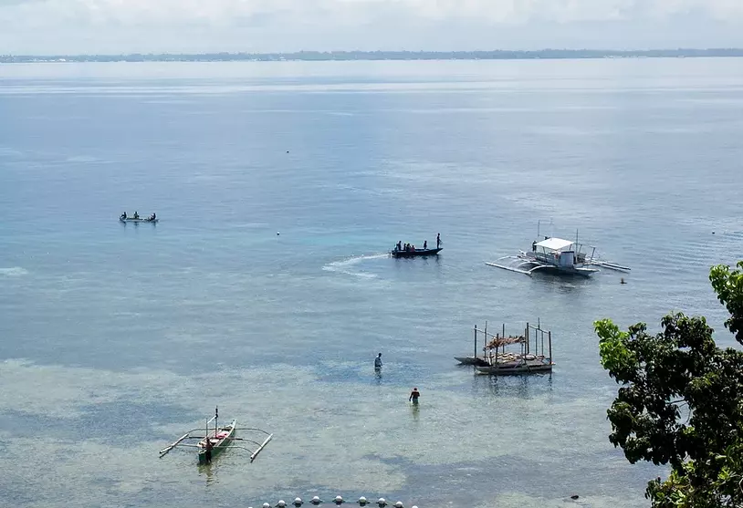 Uitzicht vanaf Palm Beach Resort Mactan