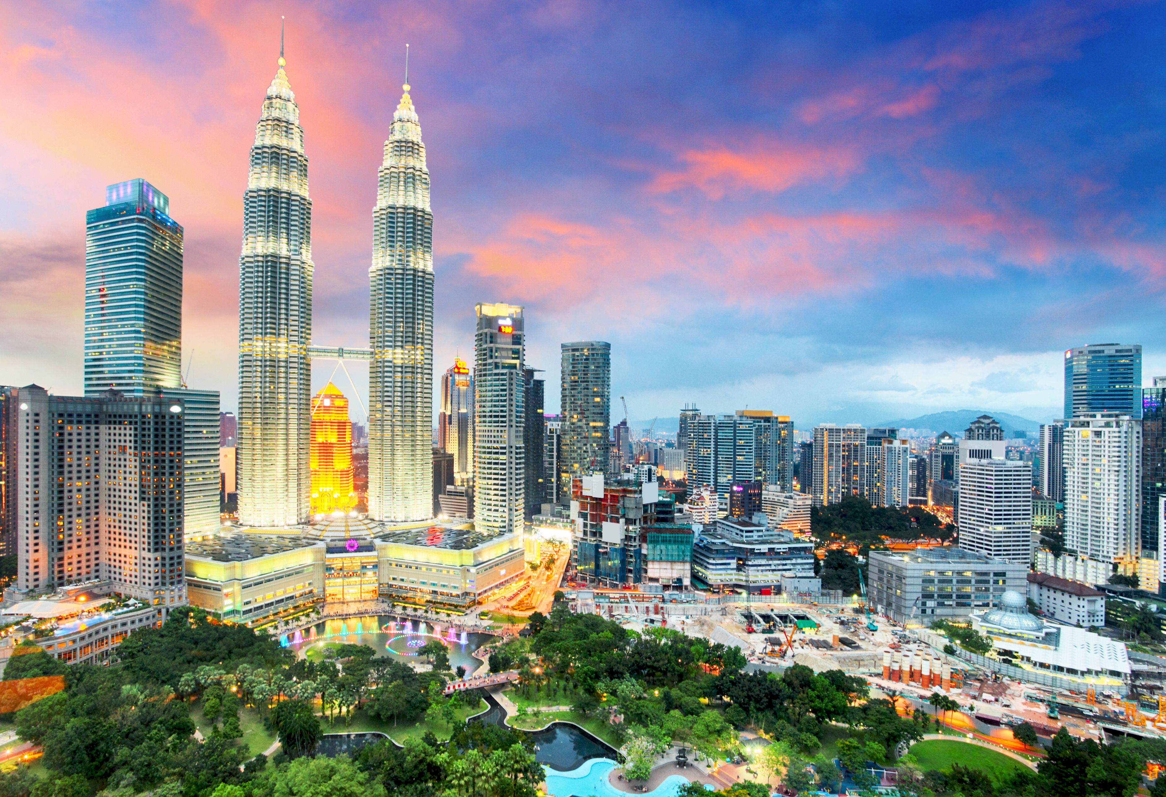 Kuala Lumpur skyline zonsondergang