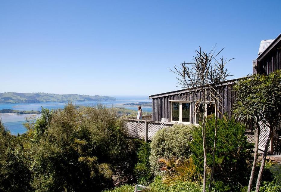 Uitzicht vanuit Larnach Lodge