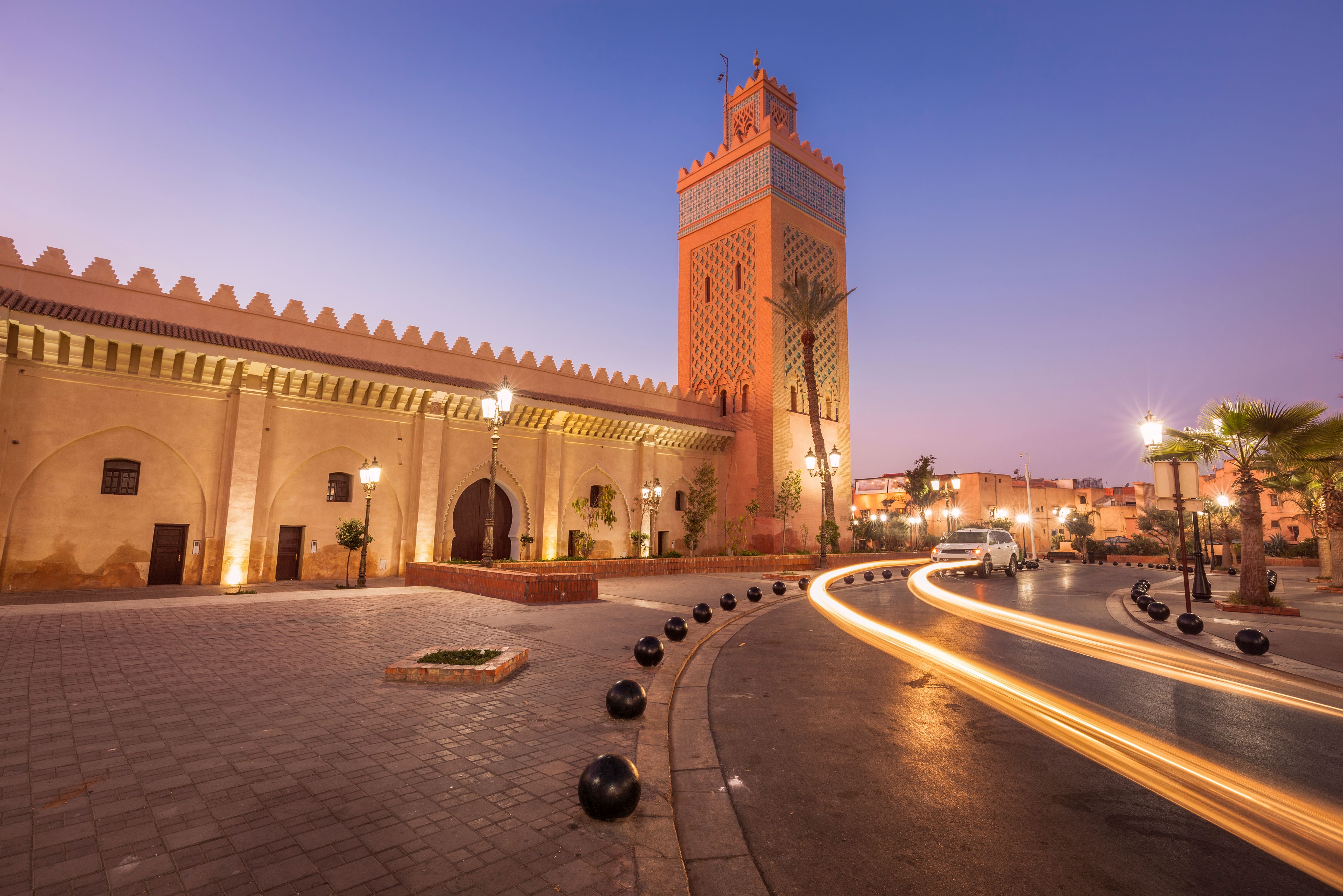 Marokko Marrakech Moskee Avond