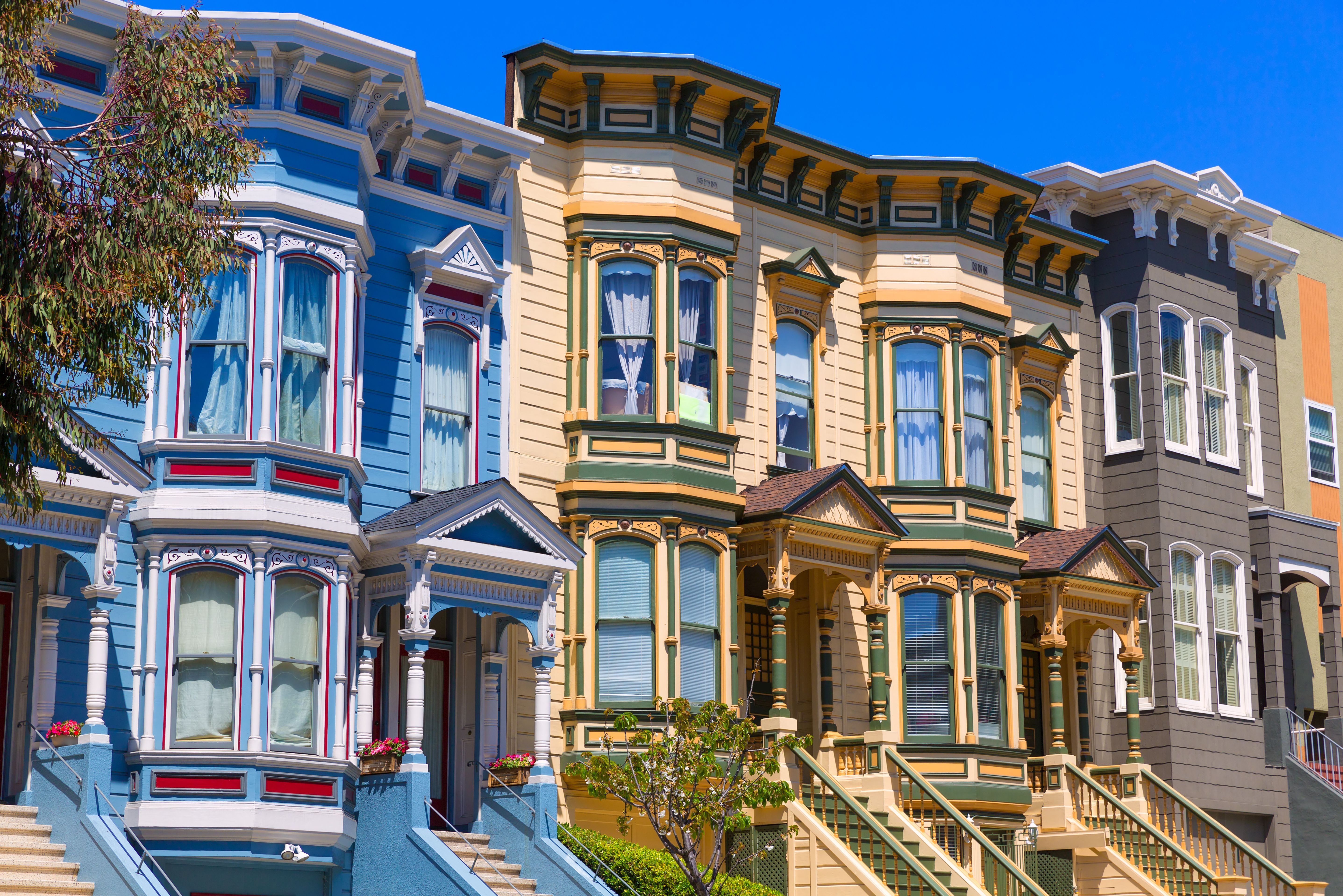Amerika San Francisco Victoriaanse Huizen
