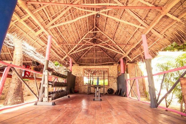 Fitnessruimte in Blue Reef Sport and Fishing Lodge in Jambiani op Zanzibar
