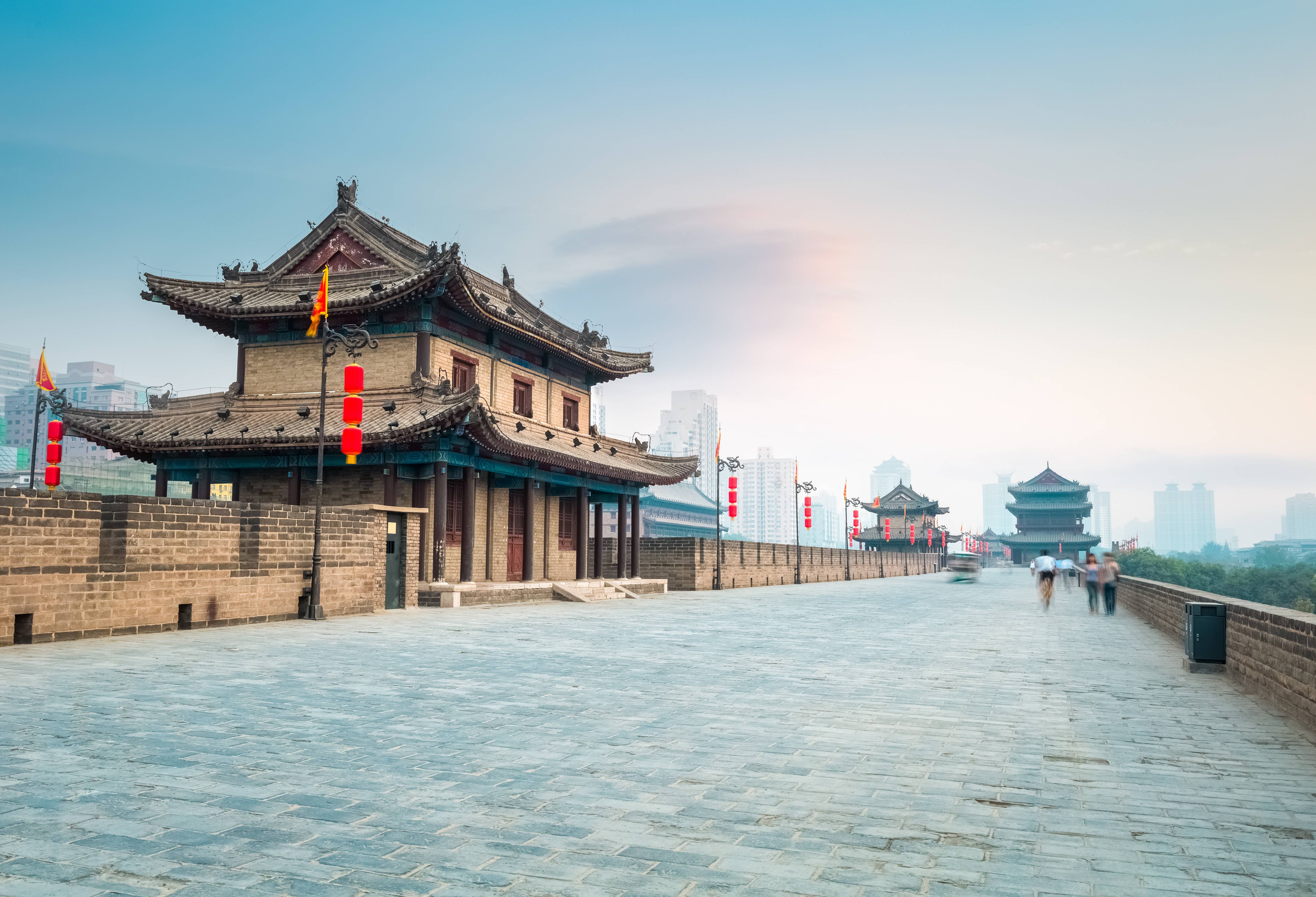 Stadsmuur in Xian in China