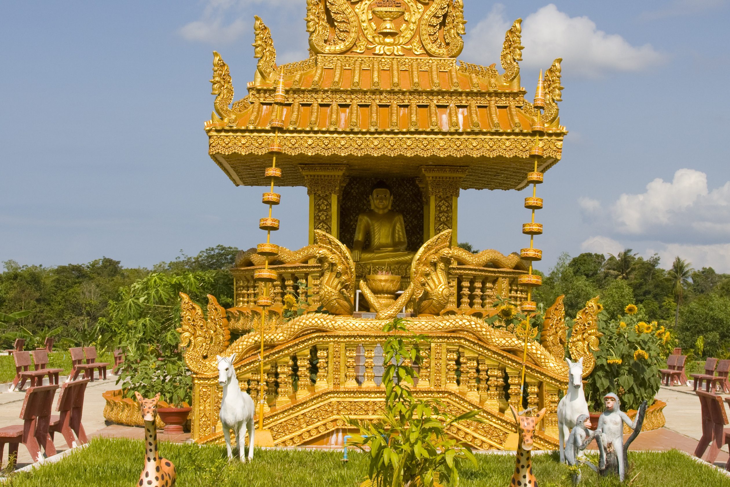 Tempel nabij Kampot in Cambodja