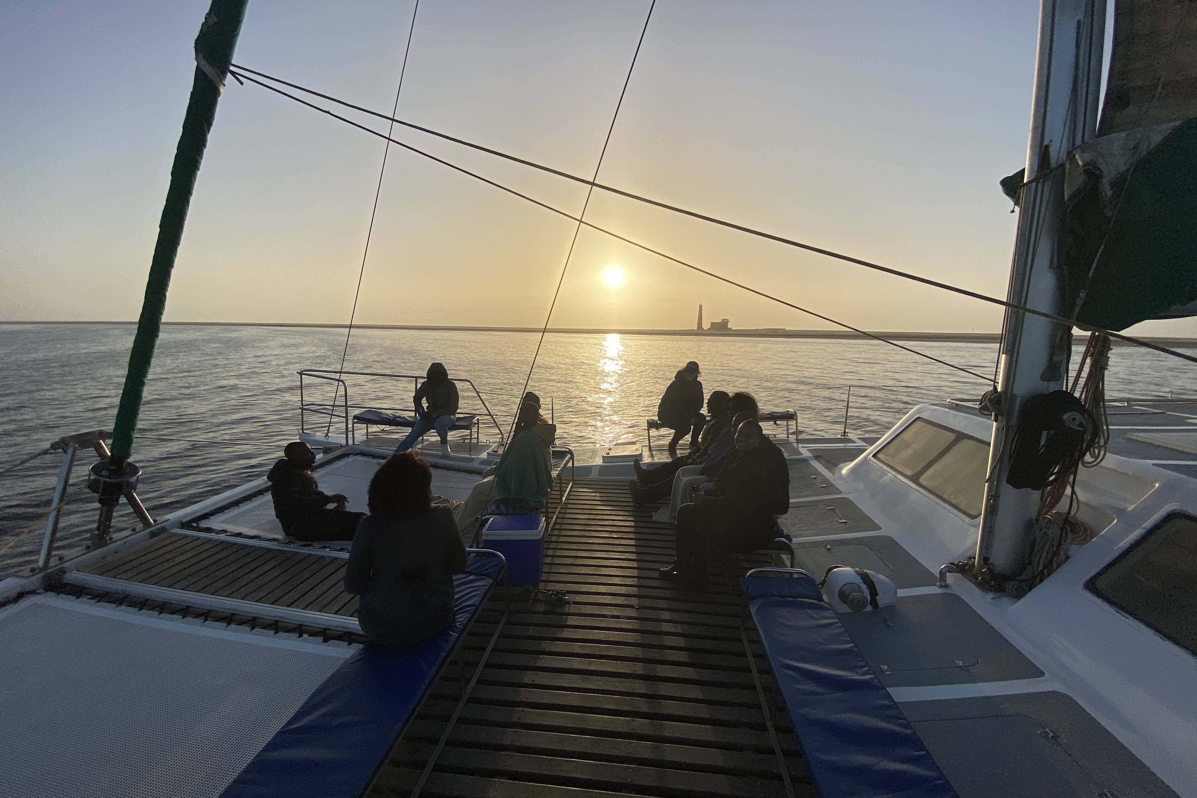Catamaran tocht in Walvis Bay In Namibië