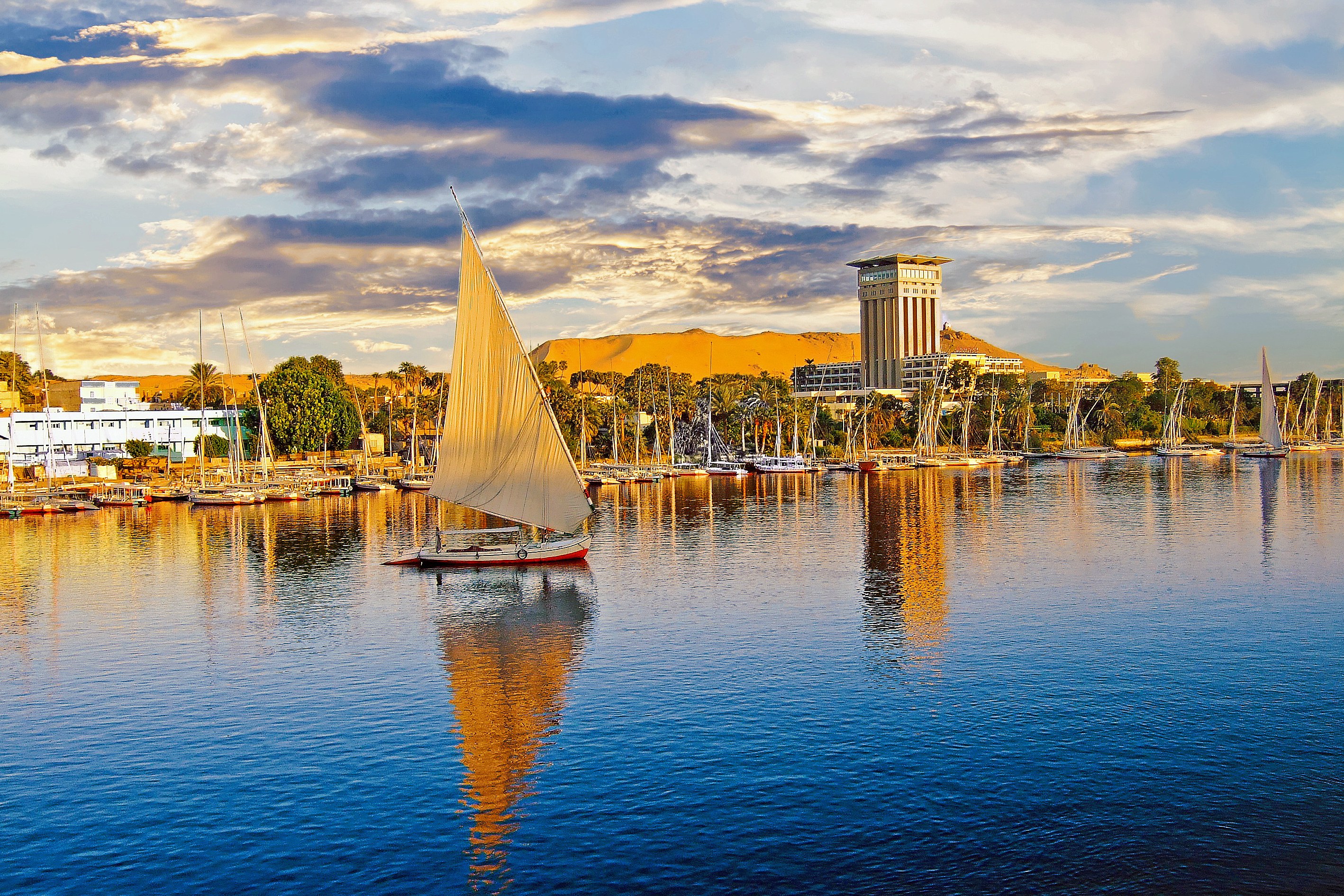 Luxor in Egypte aan de rivier de Nijl